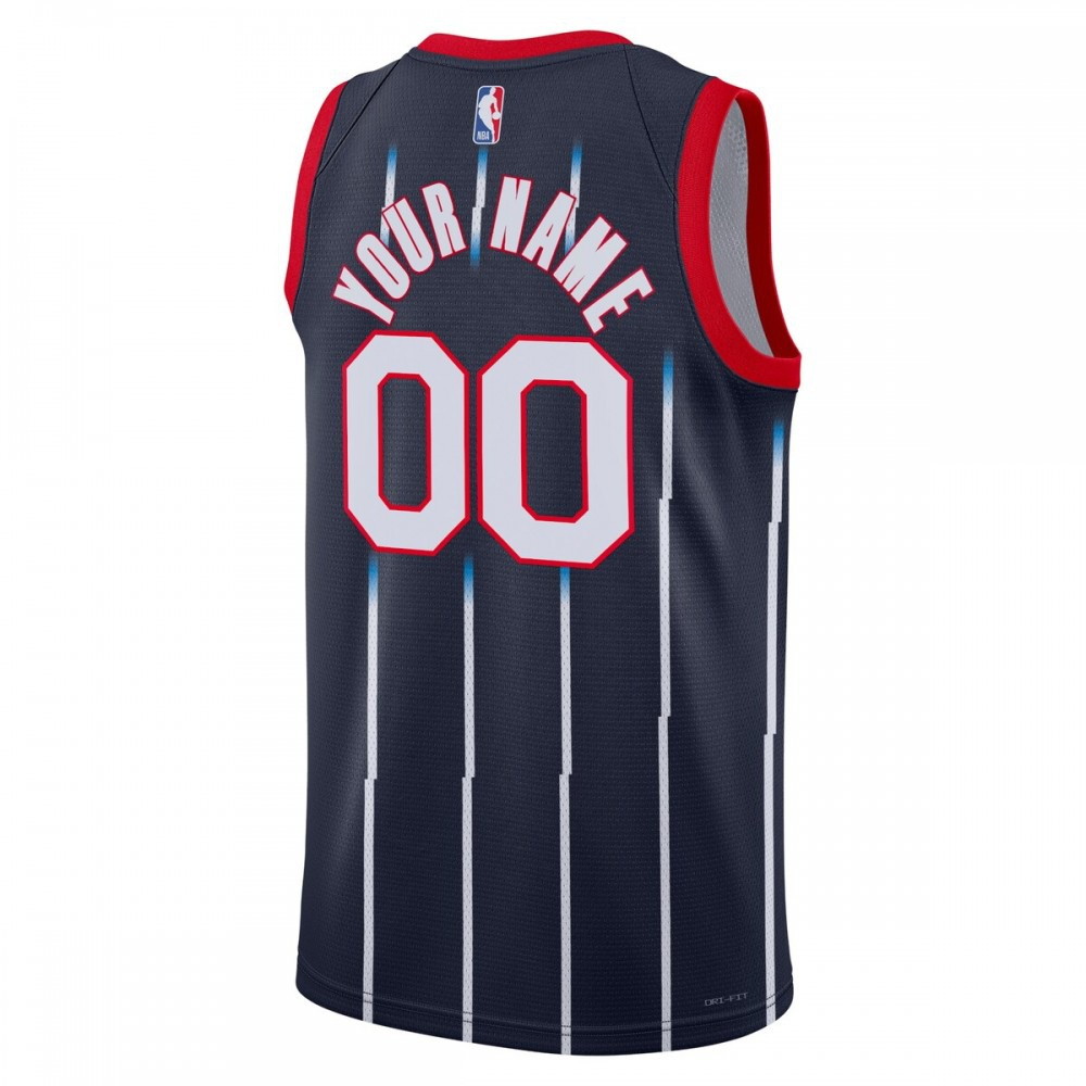 Houston Rockets Unisex 2022/23 Swingman Custom Jersey City Edition Navy - back view