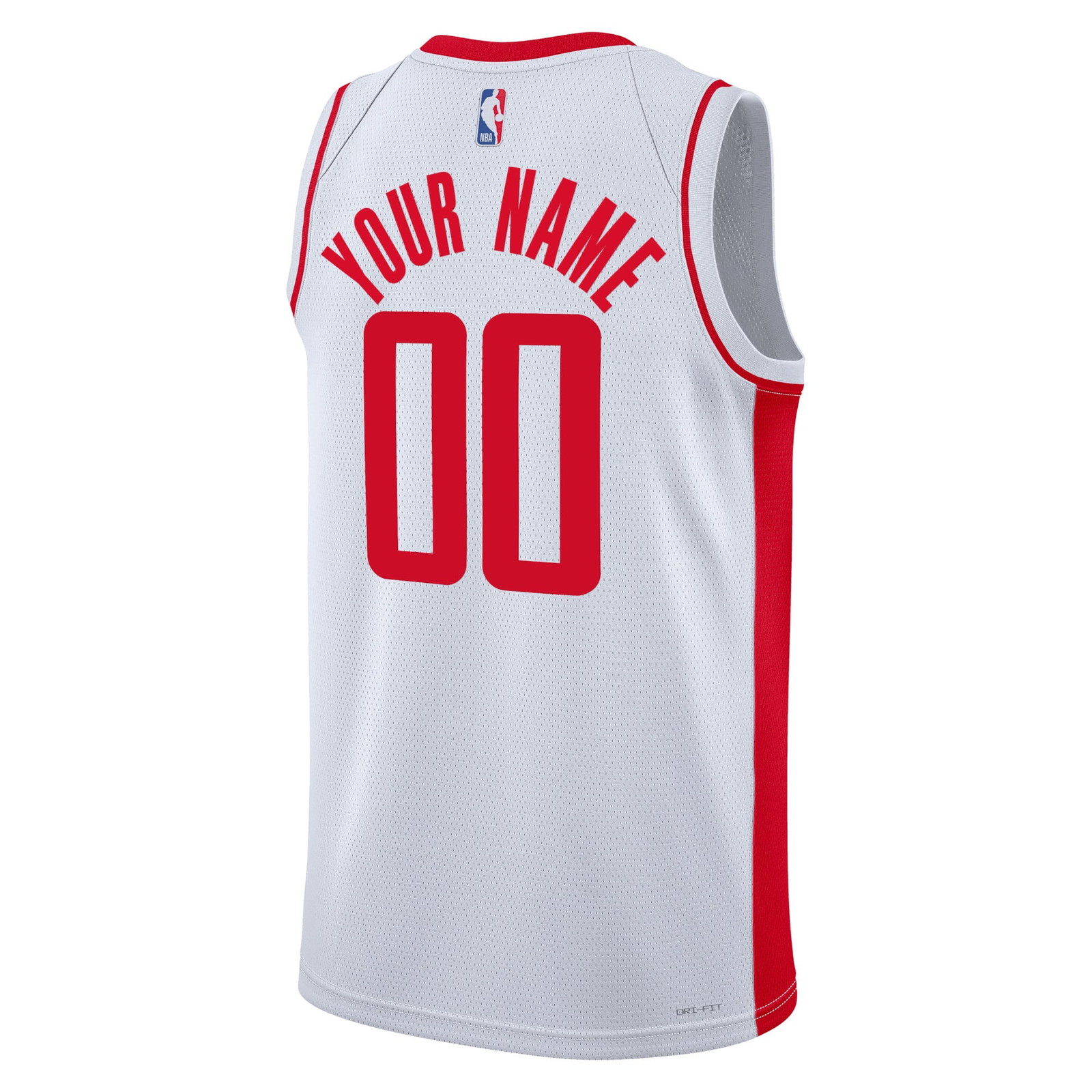 Houston Rockets Unisex Swingman Custom Jersey White Association Edition - back view
