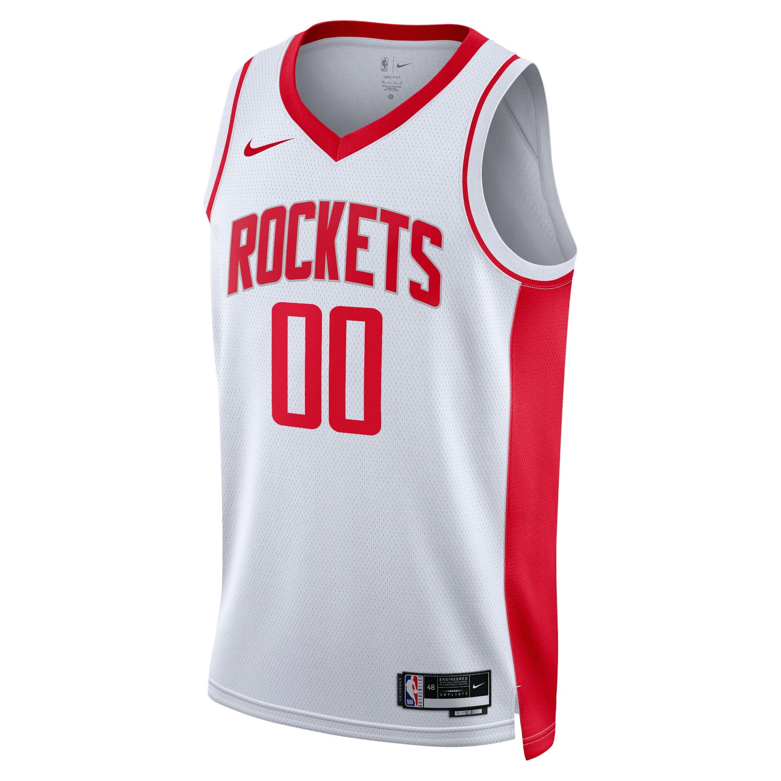 Houston Rockets Unisex Swingman Custom Jersey White Association Edition - front view