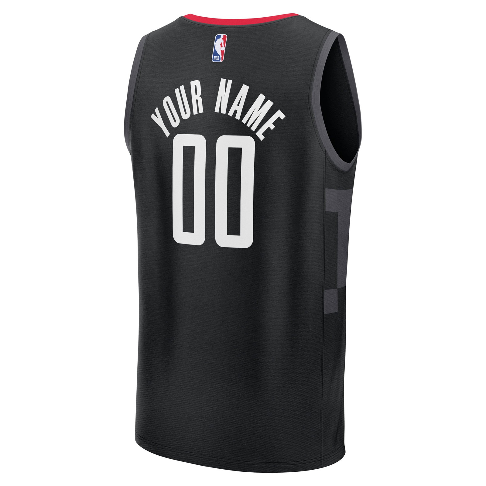 Houston Rockets Youth Fast Break Custom Jersey Statement Edition Black - back view