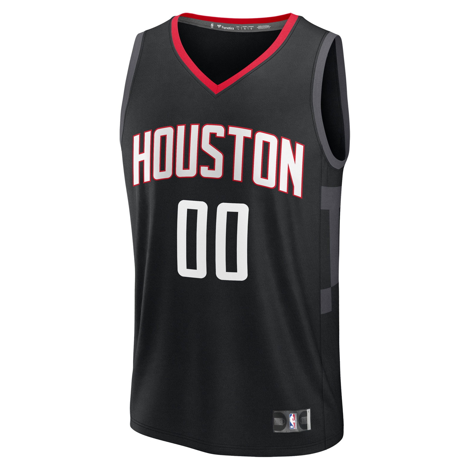 Houston Rockets Youth Fast Break Custom Jersey Statement Edition Black - front view