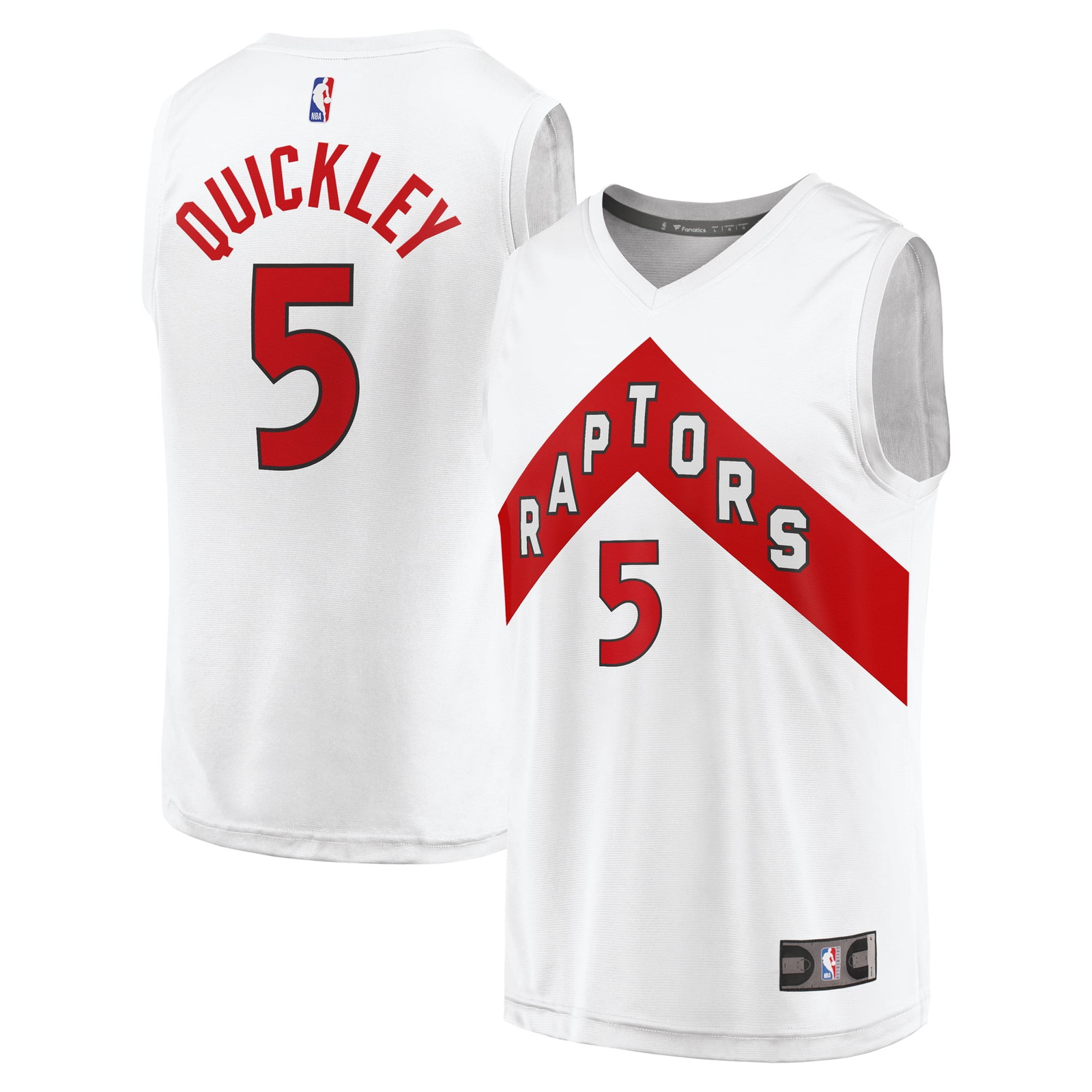 Immanuel Quickley Toronto Raptors Youth Fast Break Player Jersey Association - front and back view