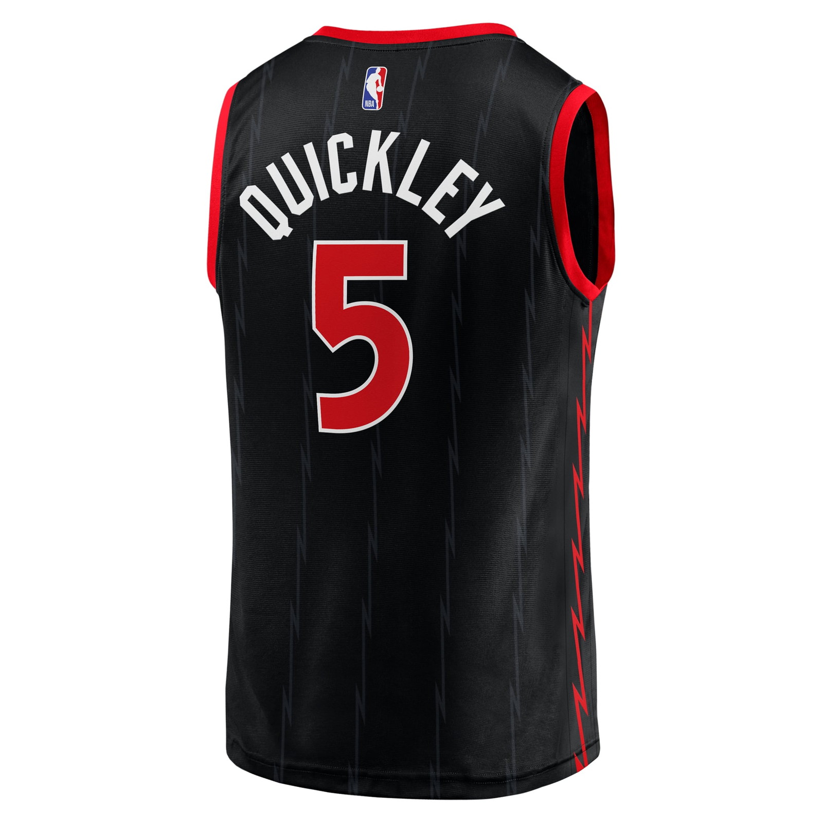 Immanuel Quickley Toronto Raptors Fast Break Player Jersey Statement Edition Black - back view