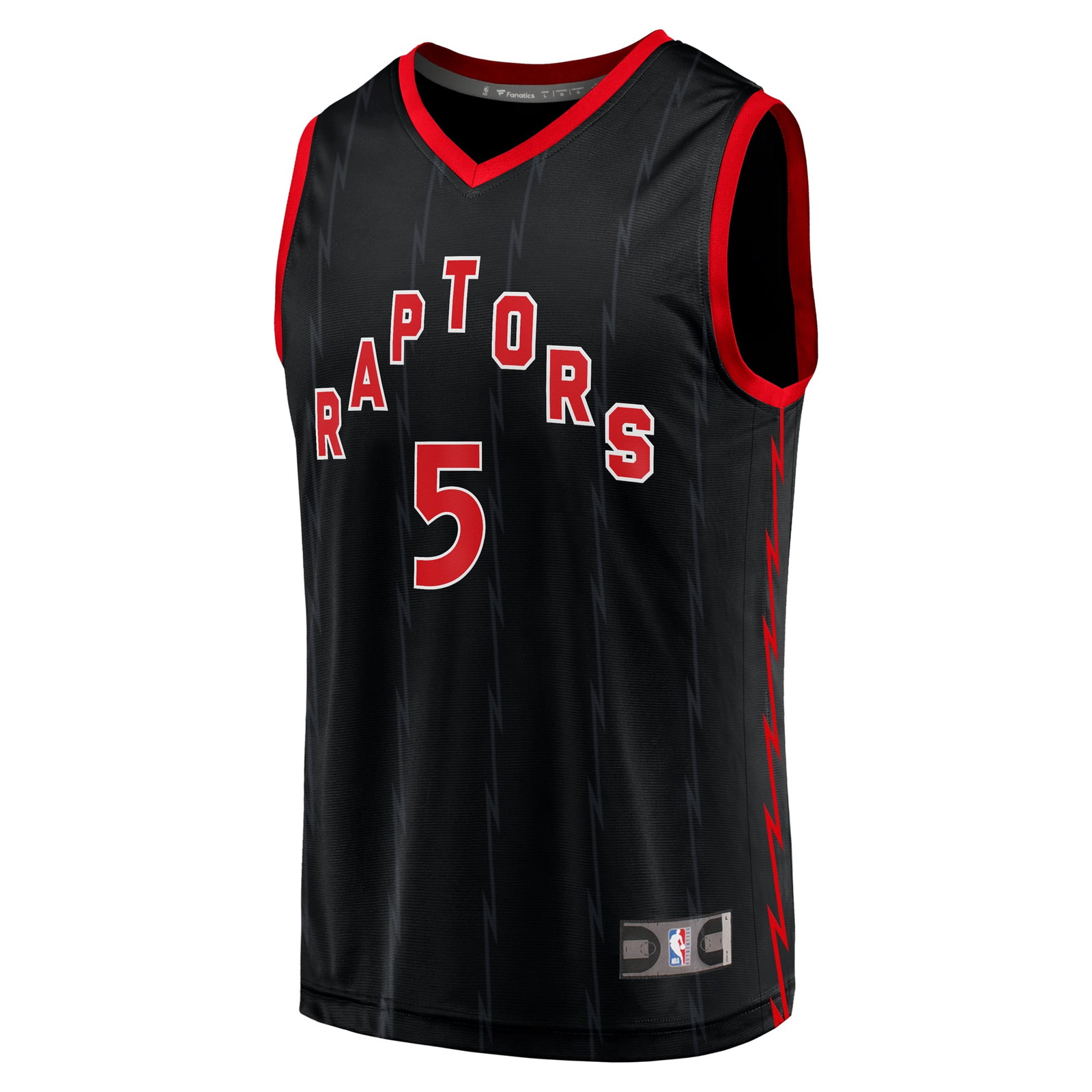 Immanuel Quickley Toronto Raptors Fast Break Player Jersey Statement Edition Black - front view
