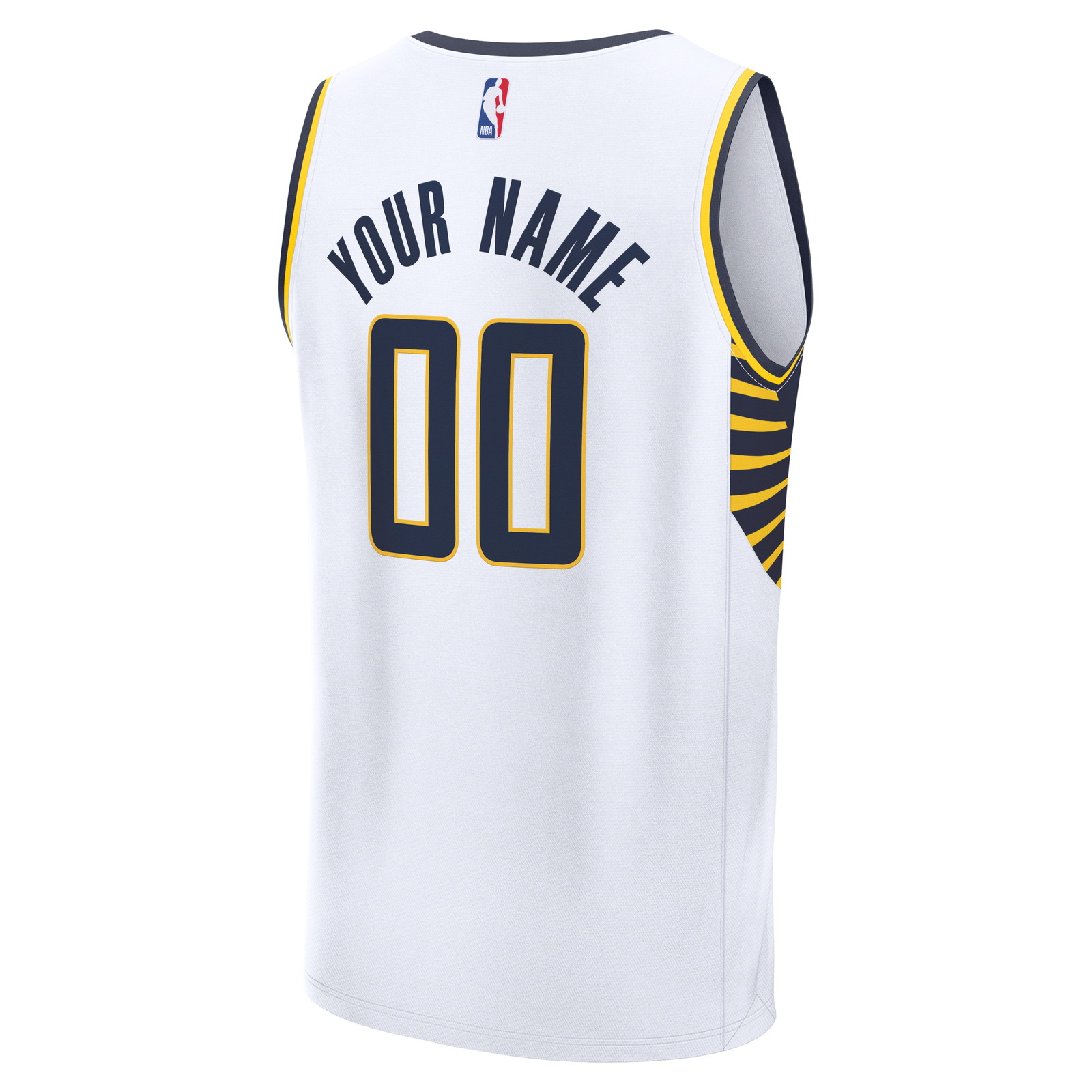 Indiana Pacers Fast Break Custom Jersey Icon Edition White - back view