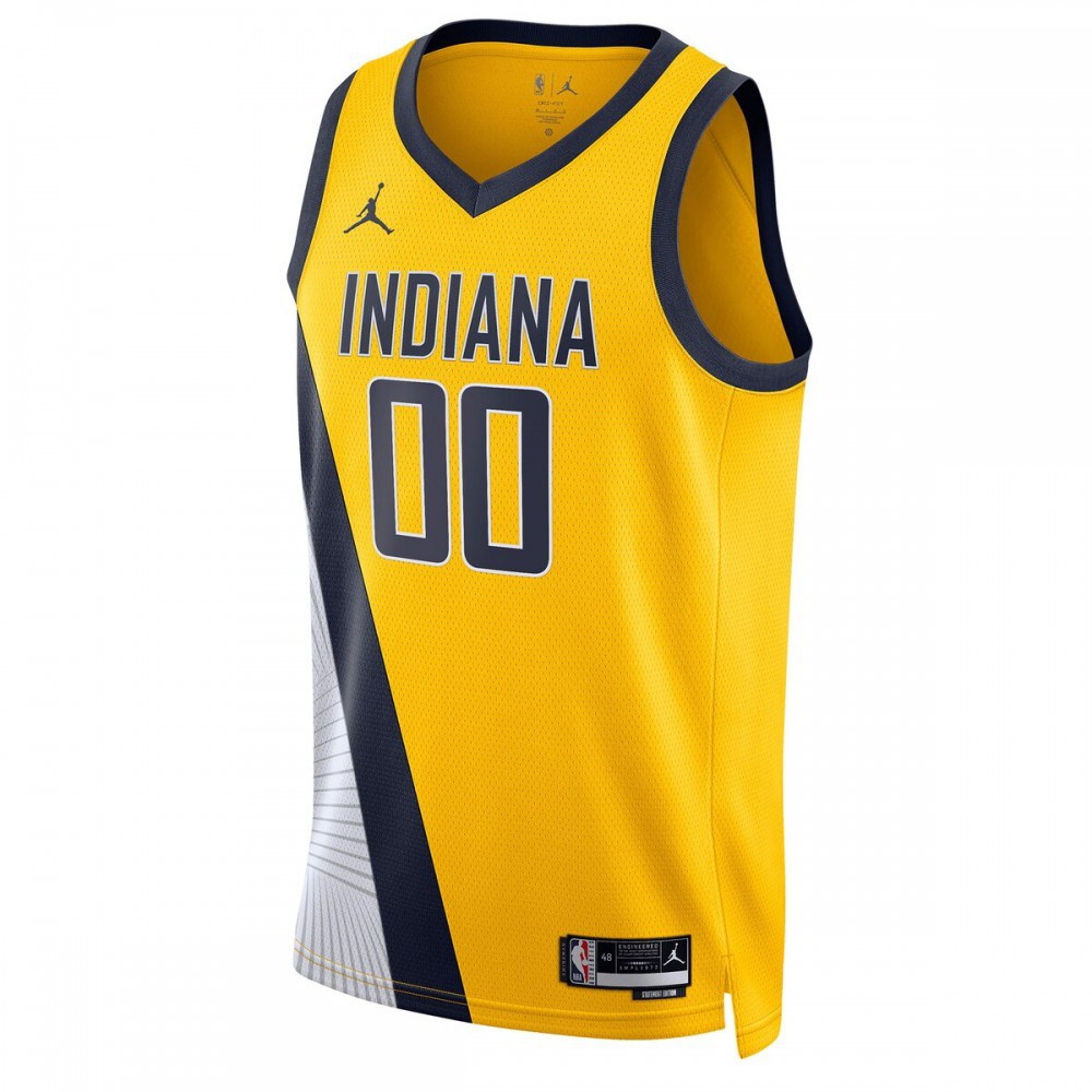 Indiana Pacers Unisex 2022/23 Swingman Custom Jersey Statement Edition Yellow - second front view