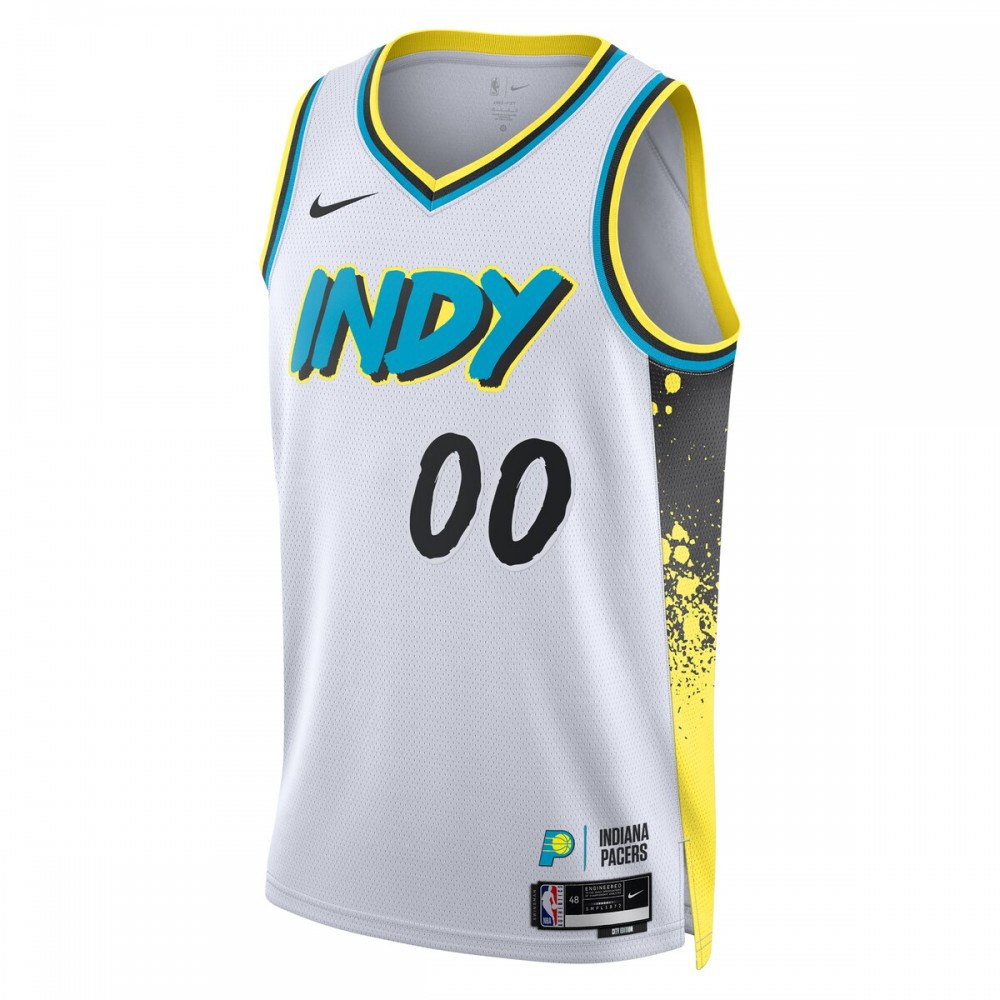 Indiana Pacers Unisex 2024/25 Custom Swingman Jersey City Edition White - second front view