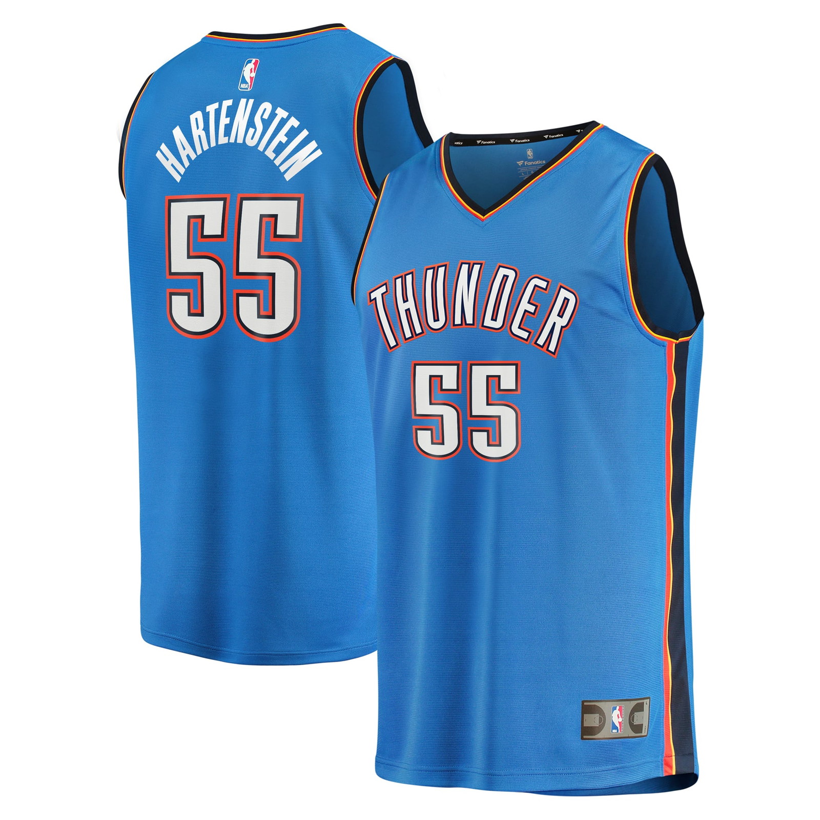 Isaiah Hartenstein Oklahoma City Thunder Fast Break Fan Version Player Jersey - front and back view