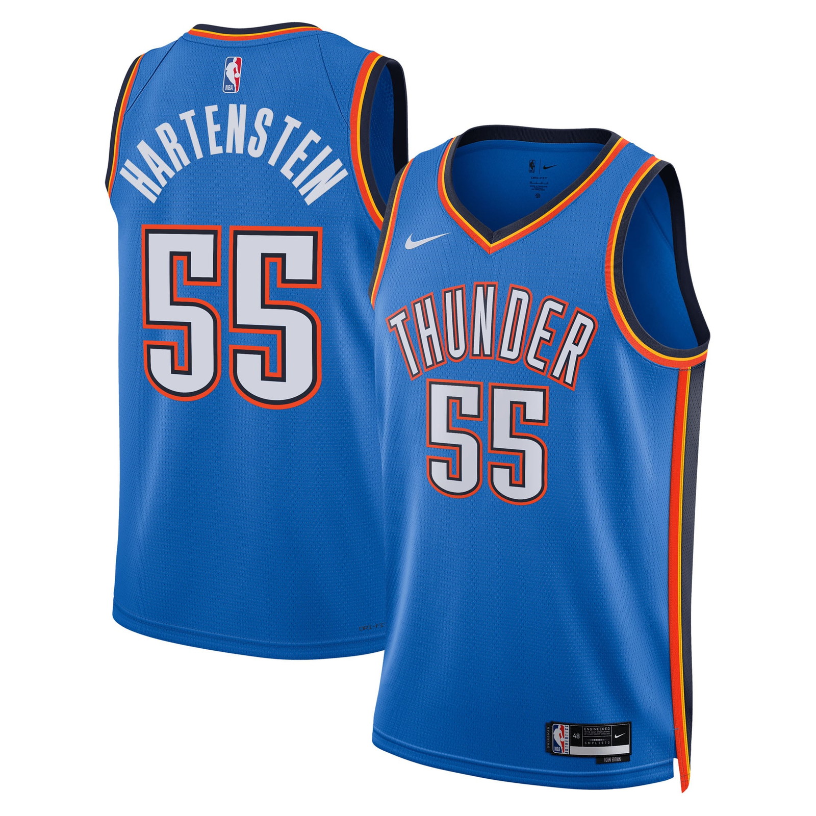 Isaiah Hartenstein Oklahoma City Thunder Unisex Swingman Jersey Icon Edition - front and back view