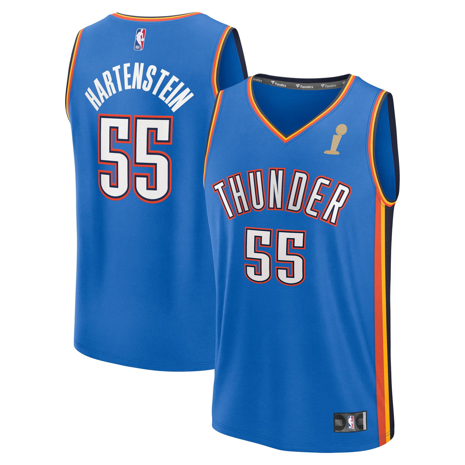 Isaiah Hartenstein Oklahoma City Thunder Youth 2025 NBA Finals Champions Fast - front and back view