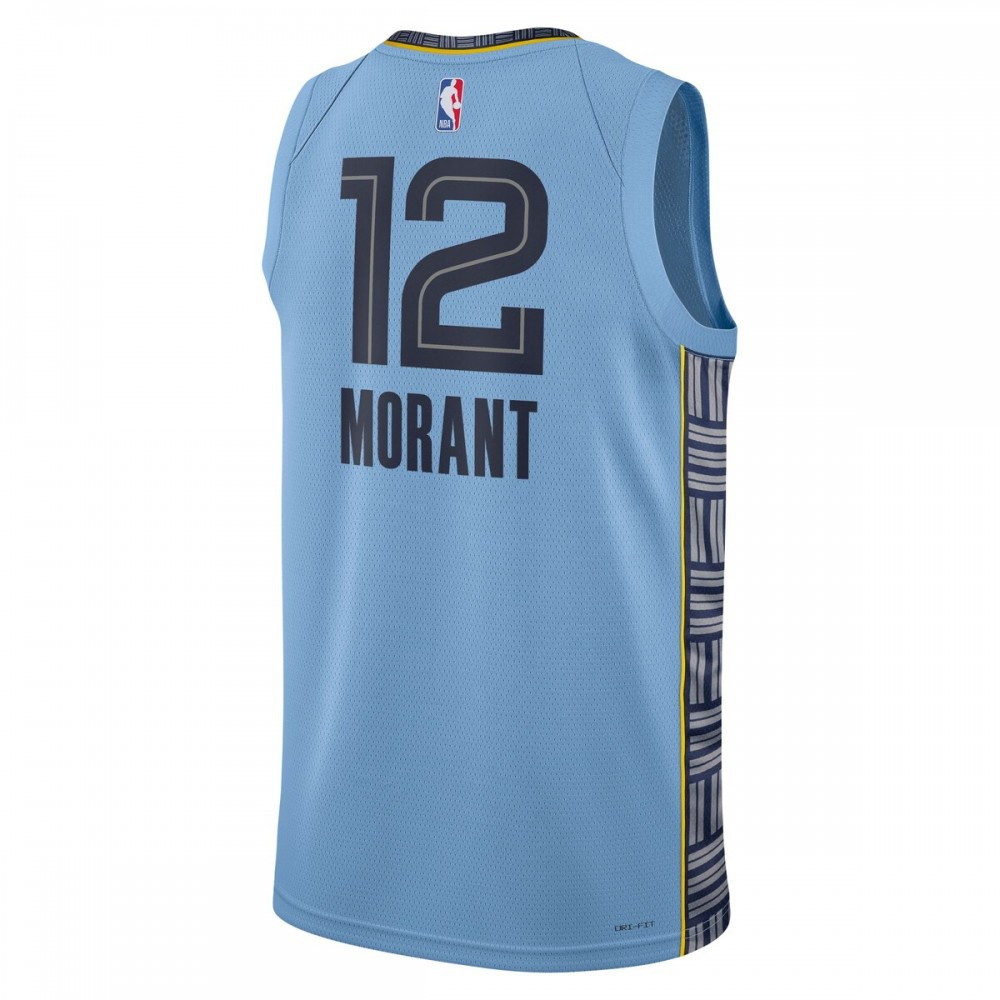 Ja Morant Memphis Grizzlies 2022/23 Statement Edition Swingman Jersey Light Blue - back view