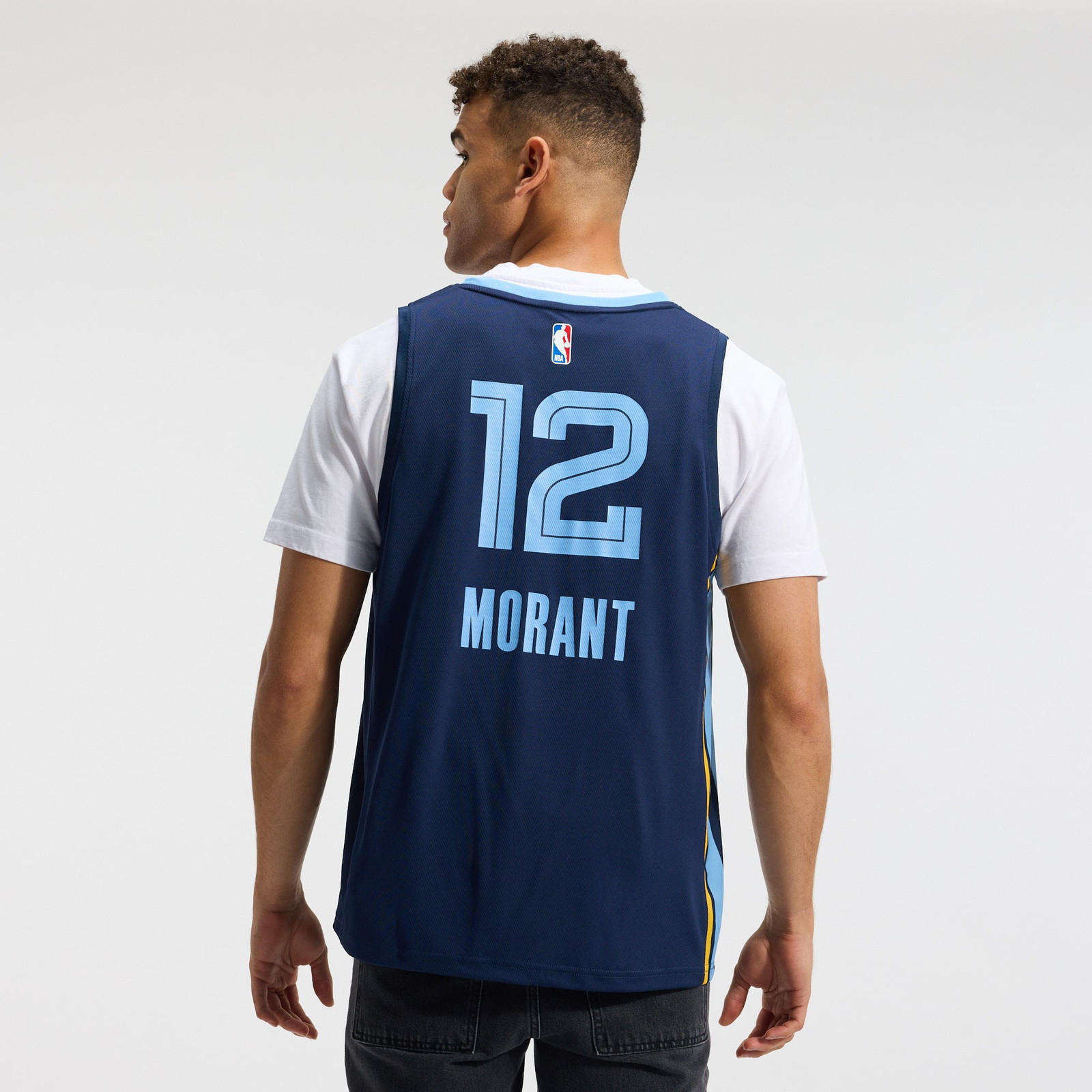Ja Morant Memphis Grizzlies Fast Break Fan Version Player Jersey Icon Edition Navy - back view
