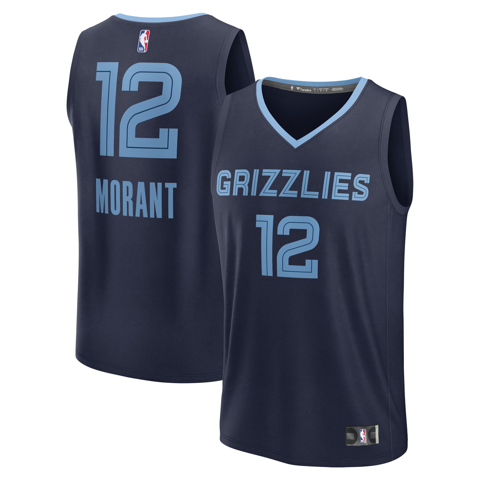 Ja Morant Memphis Grizzlies Youth Fast Break Fan Version Player Jersey Icon - front and back view