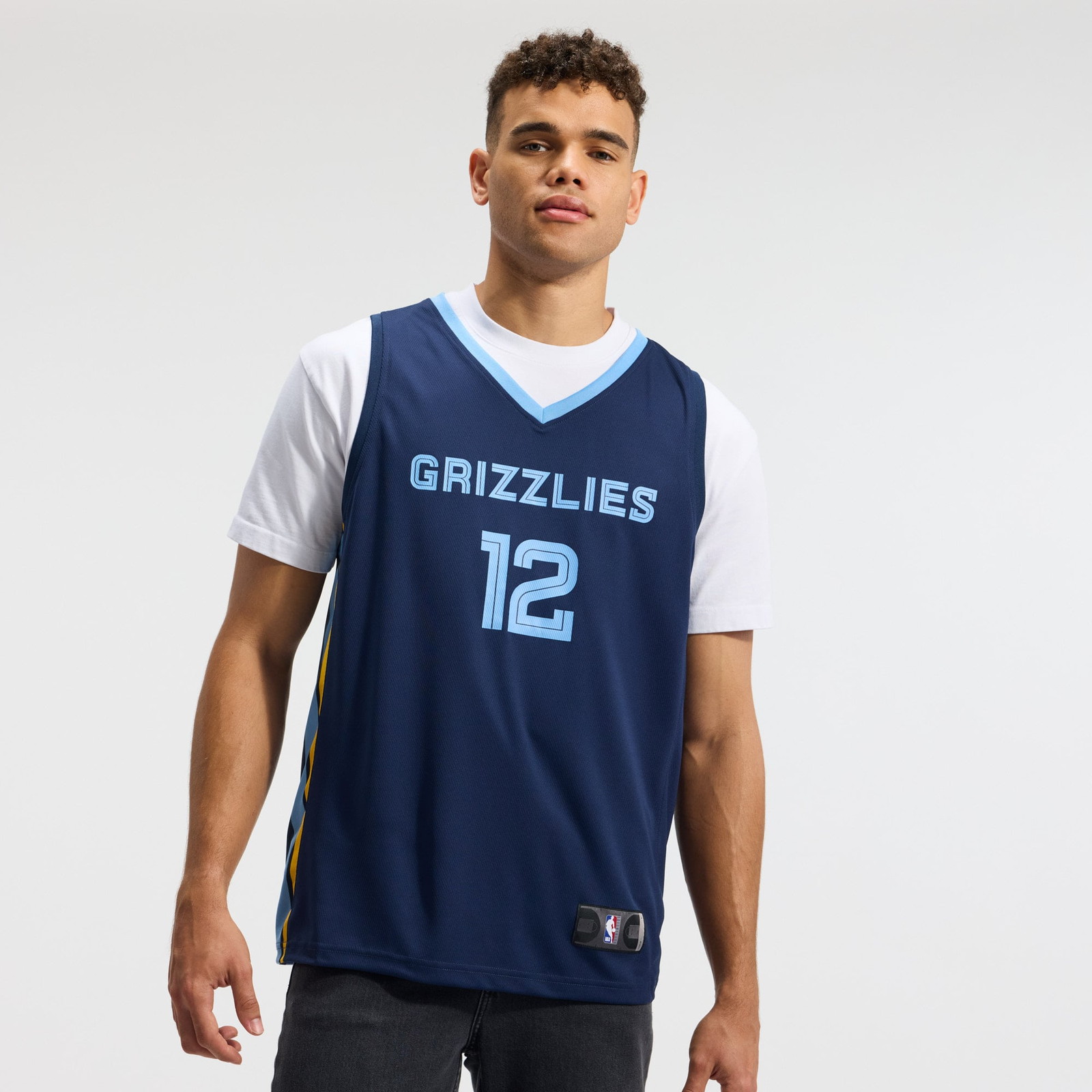 Ja Morant Memphis Grizzlies Fast Break Fan Version Player Jersey Icon Edition Navy - front view