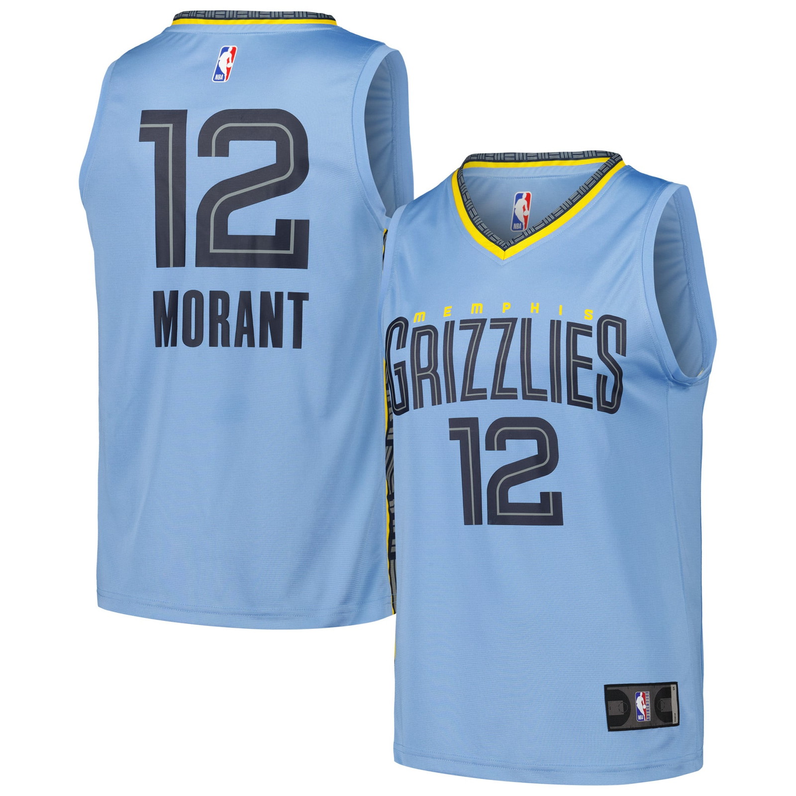 Ja Morant Memphis Grizzlies Fast Break Fan Version Player Jersey Statement - front and back view