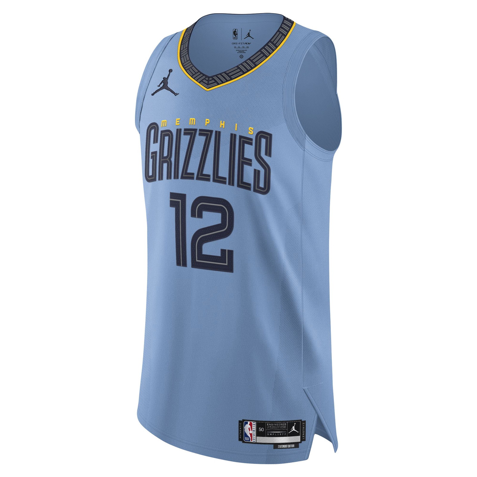 Ja Morant Memphis Grizzlies Pro Cut Player Jersey Statement Edition Light Blue - front view