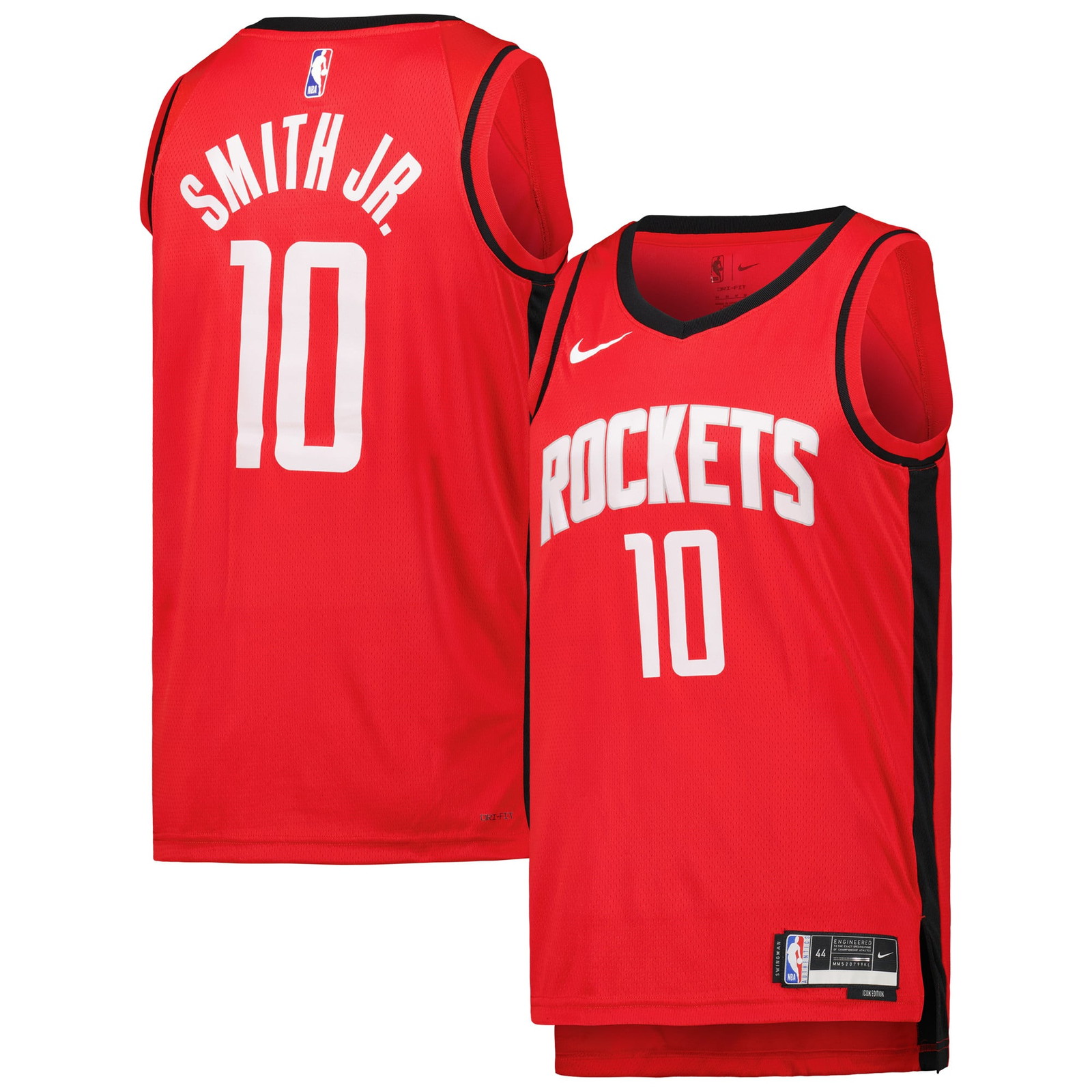 Jabari Smith Jr. Houston Rockets Unisex Swingman Jersey Icon Edition Red - front and back view