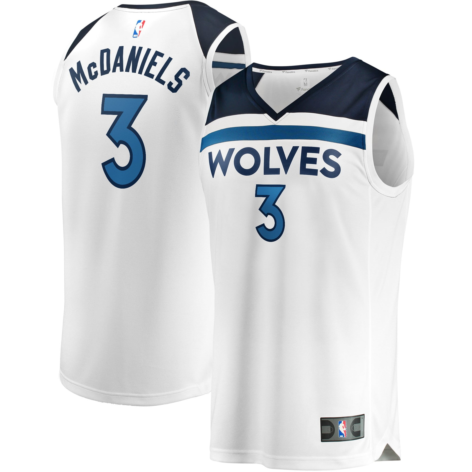 Jaden McDaniels Minnesota Timberwolves Fast Break Fan Version Player Jersey - front and back view
