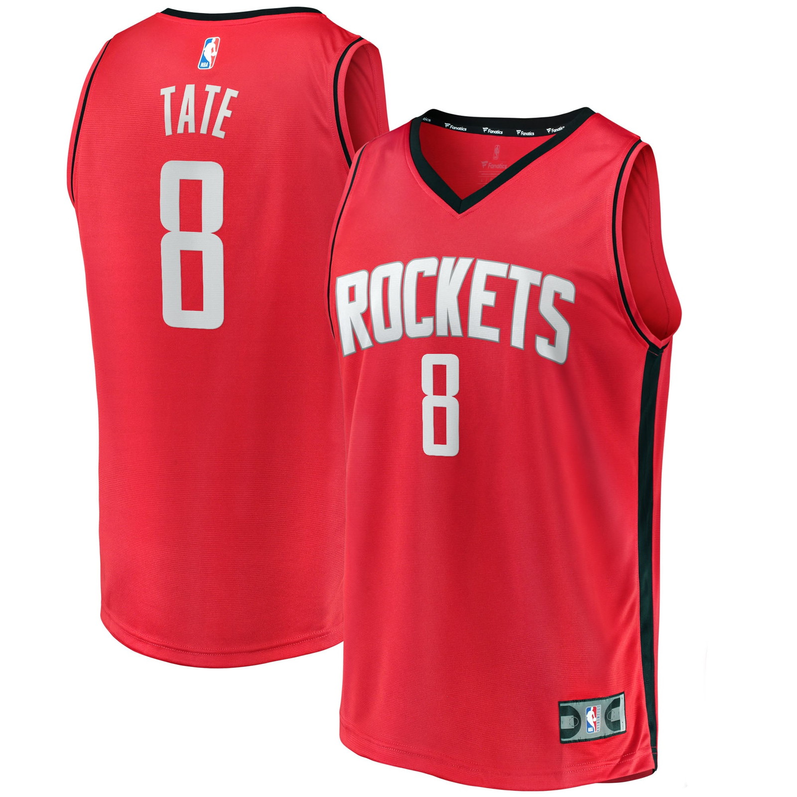 Jae'Sean Tate Houston Rockets Fast Break Fan Version Jersey Icon Edition - front and back view (2)