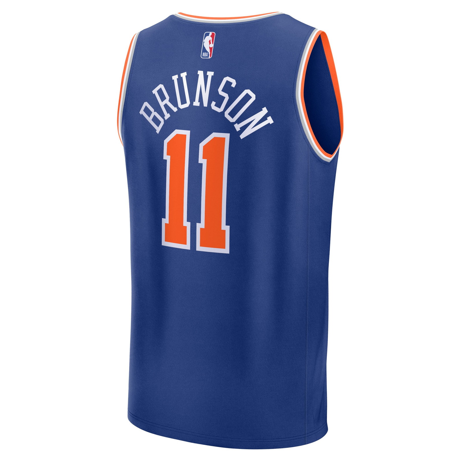 Jalen Brunson New York Knicks Fast Break Fan Version Player Jersey Icon Edition Blue - back view