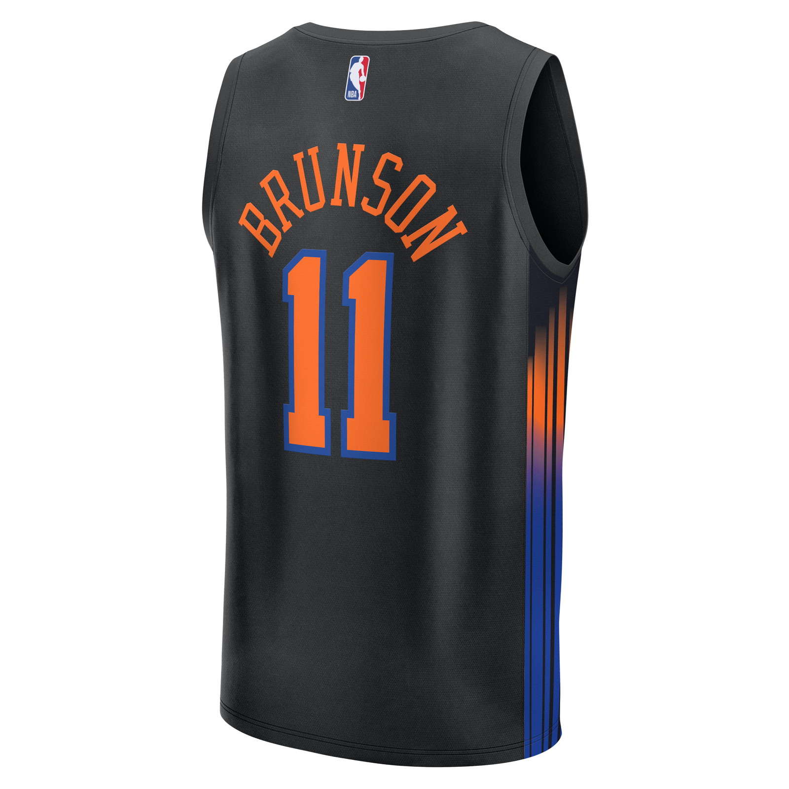 Jalen Brunson New York Knicks Fast Break Jersey Statement Edition Black - back view