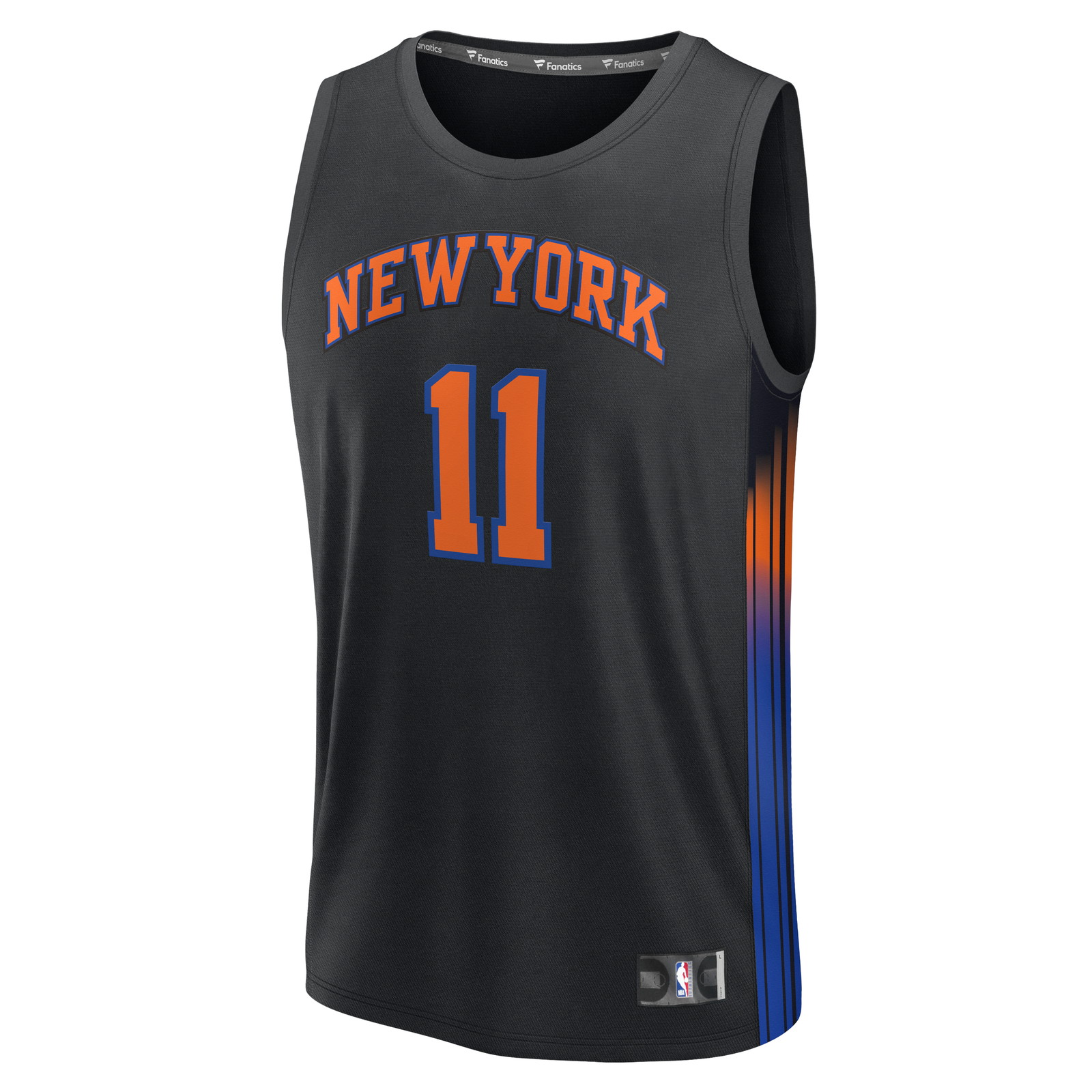 Jalen Brunson New York Knicks Fast Break Jersey Statement Edition Black - front view