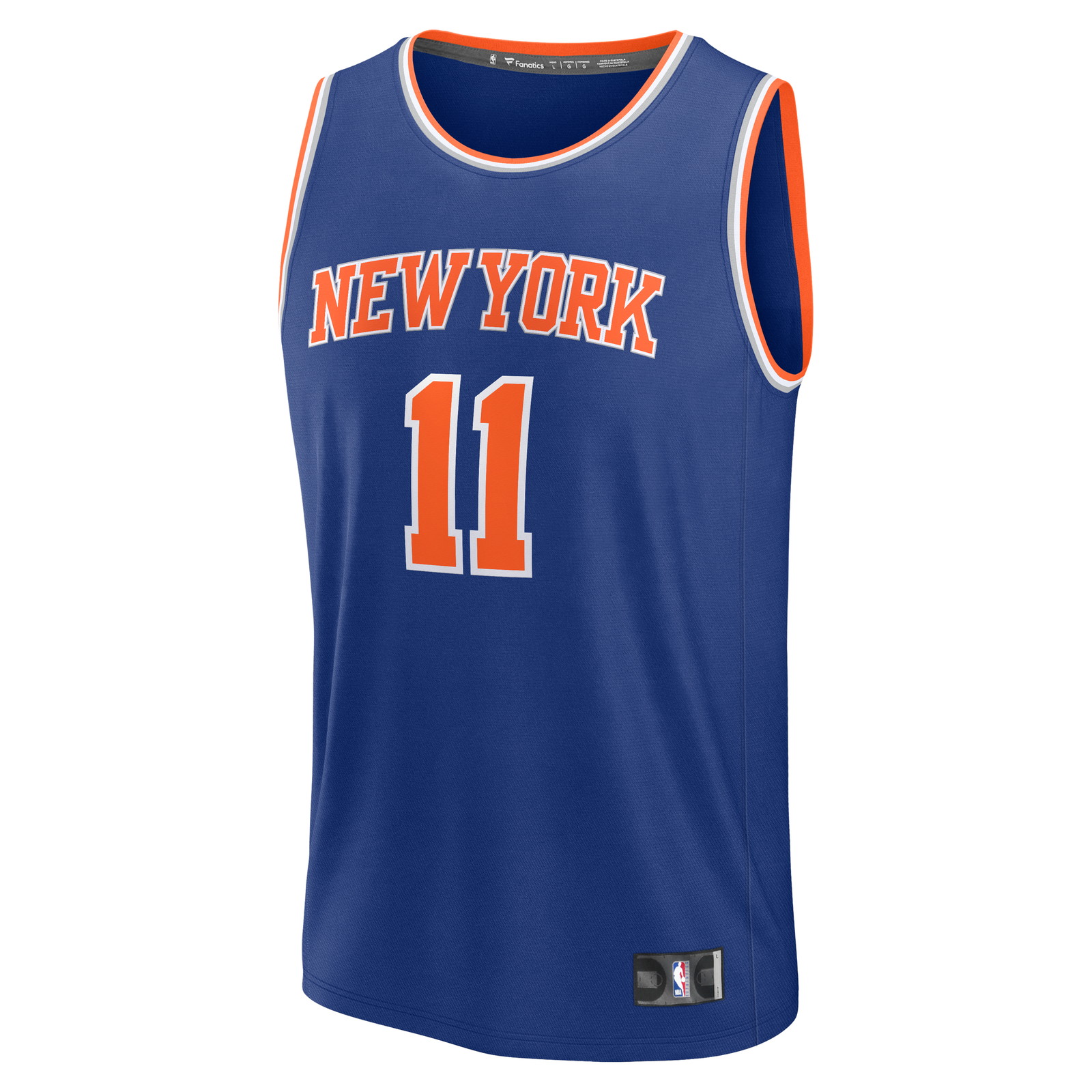 Jalen Brunson New York Knicks Youth 2026 NBA Finals Patch Fast Break Jersey Blue Icon - front view