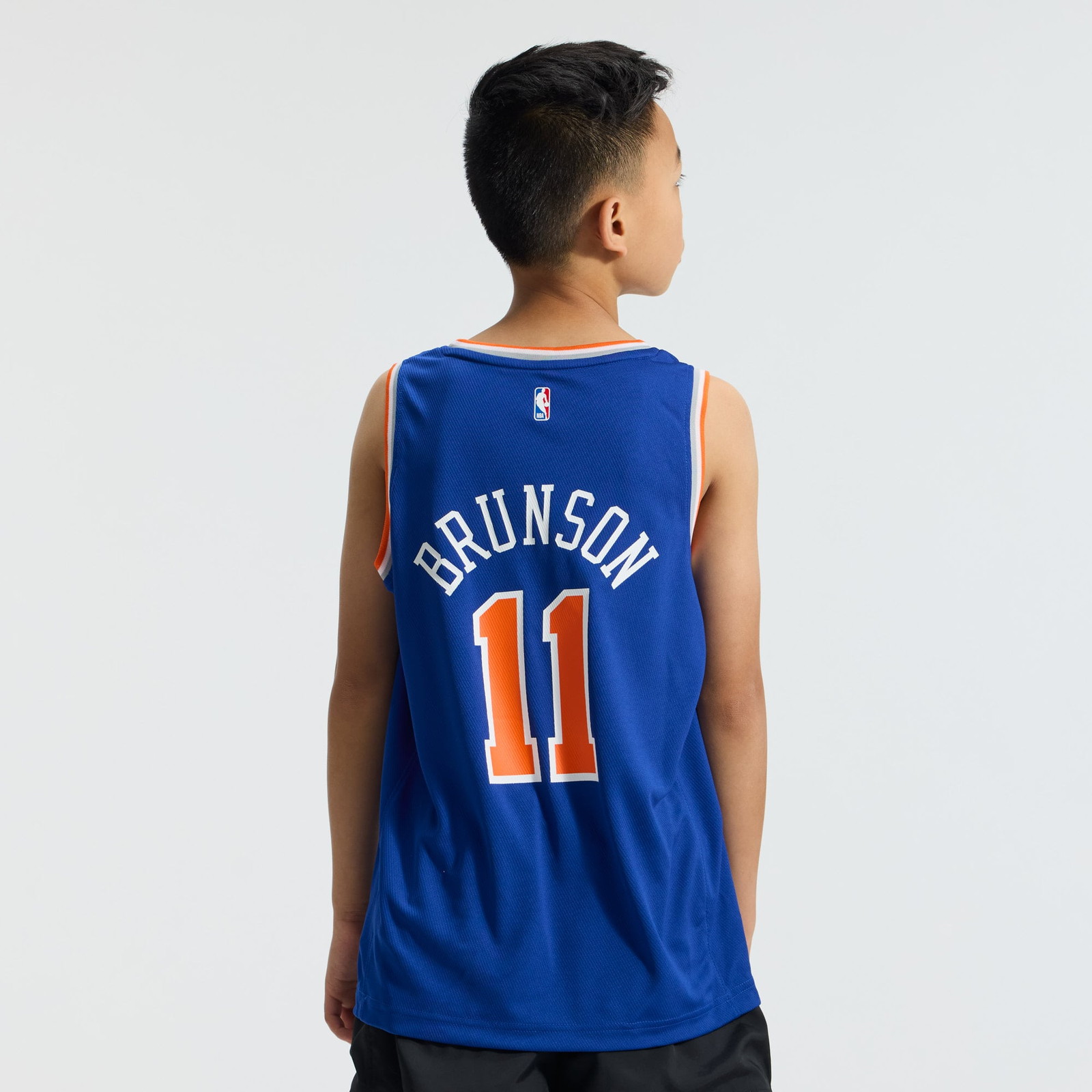 Jalen Brunson New York Knicks Youth Fast Break Fan Version Player Jersey Icon Edition - back view