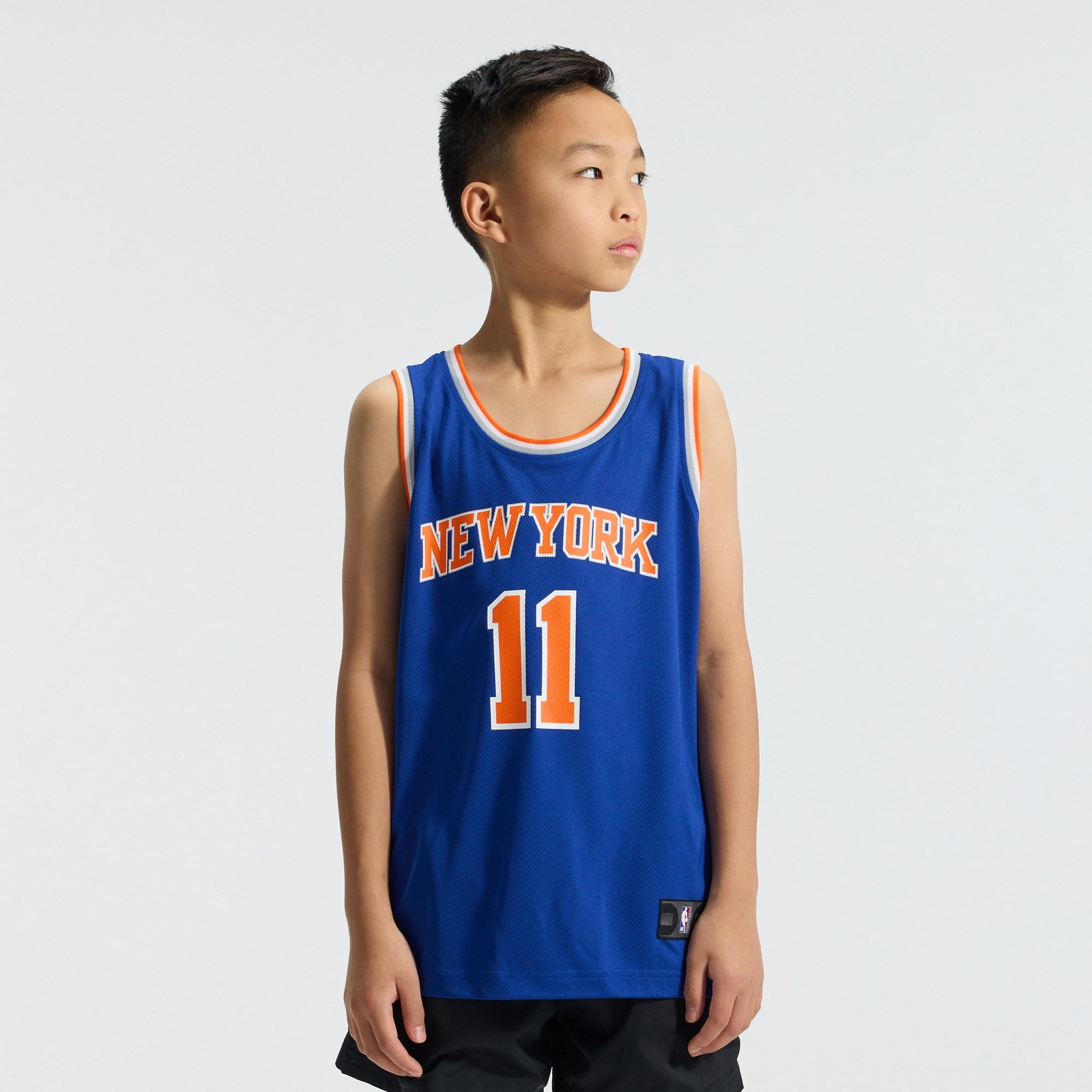 Jalen Brunson New York Knicks Youth Fast Break Fan Version Player Jersey Icon Edition - front view