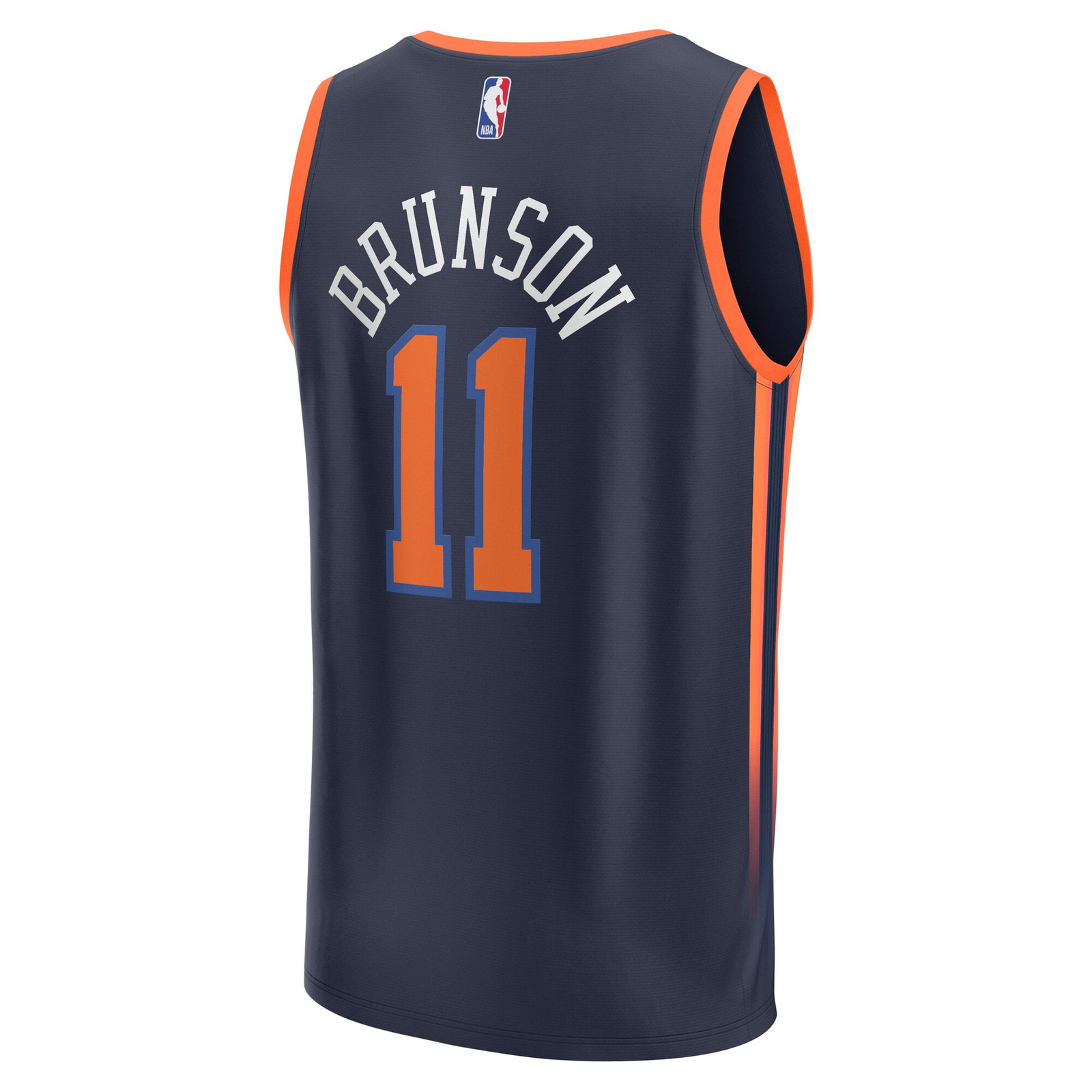 Jalen Brunson New York Knicks Youth Fast Break Fan Version Player Jersey Statement - back view