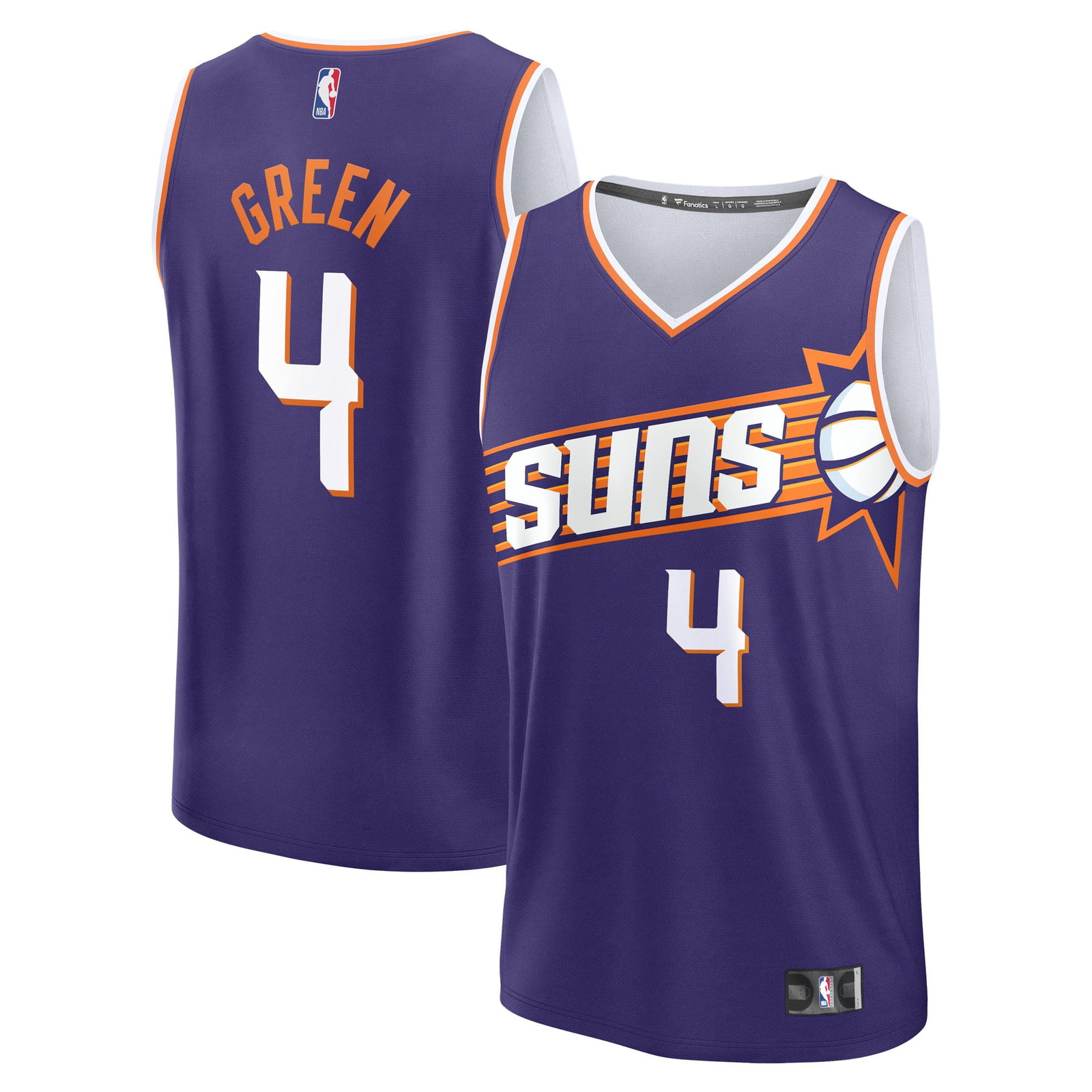Jalen Green Phoenix Suns Fast Break Fan Version Jersey Purple Icon Edition - front and back view