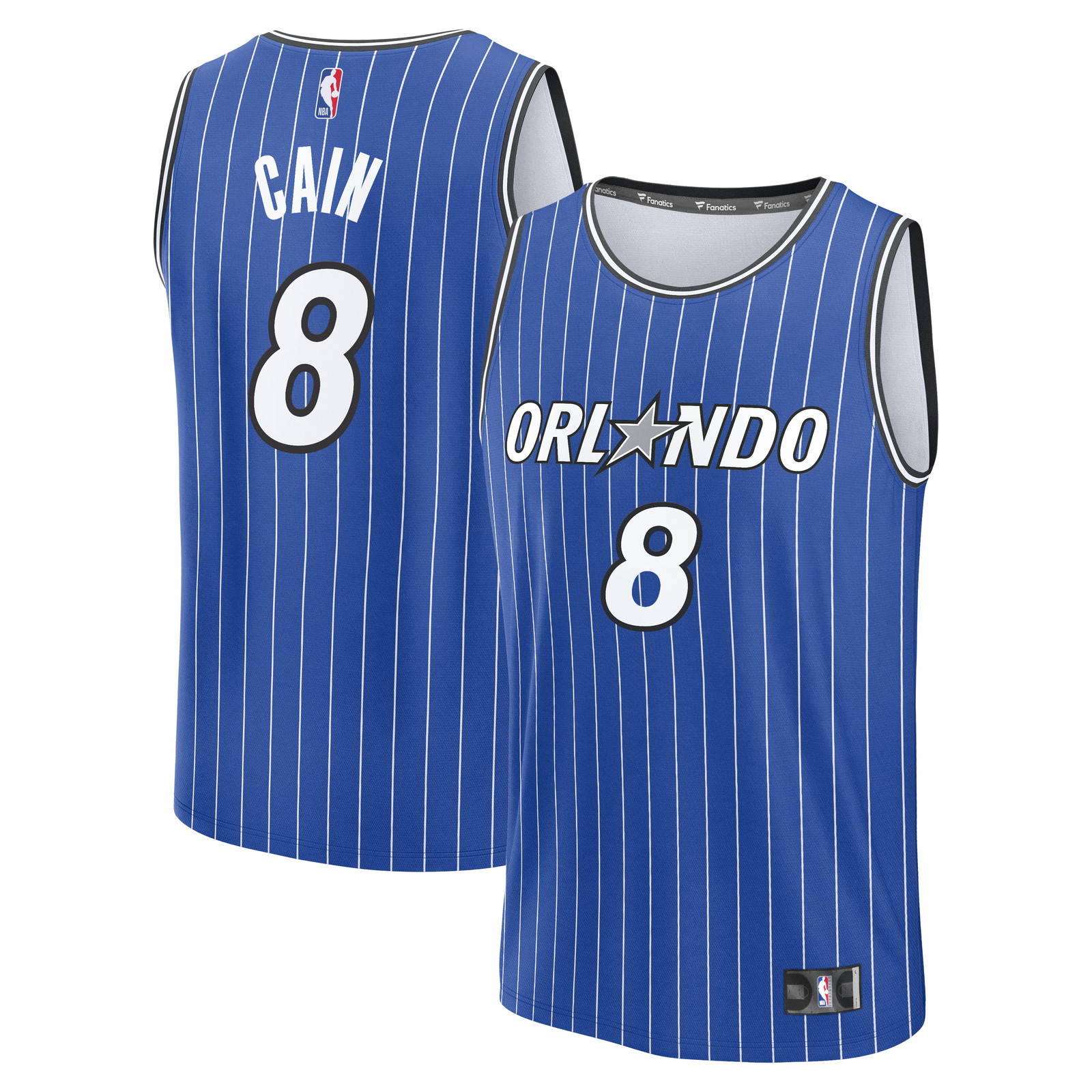 Jamal Cain Orlando Magic Fast Break Jersey Icon Edition Blue - front and back view