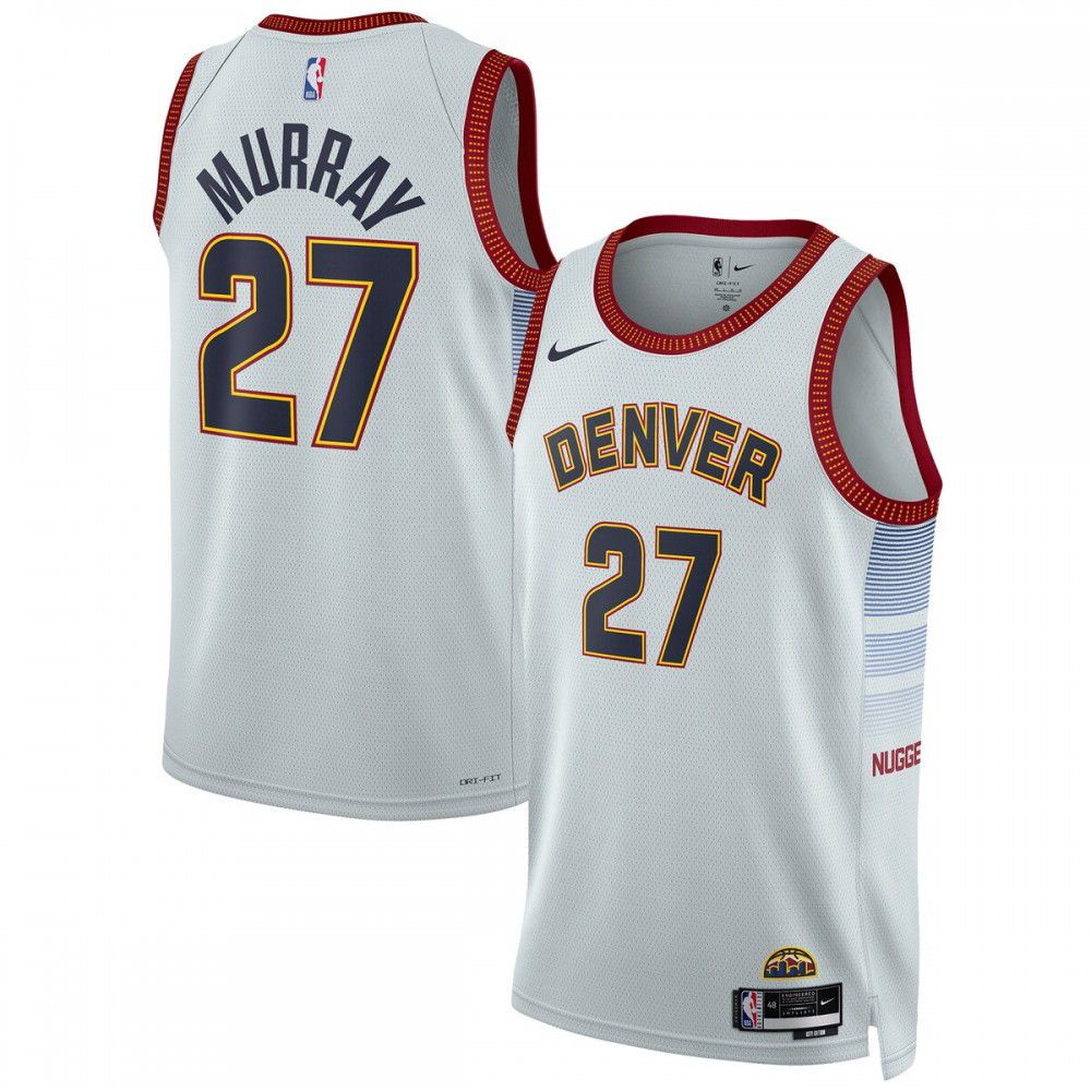 Jamal Murray Denver Nuggets Unisex 2022/23 Swingman Jersey City Edition Silver - front view