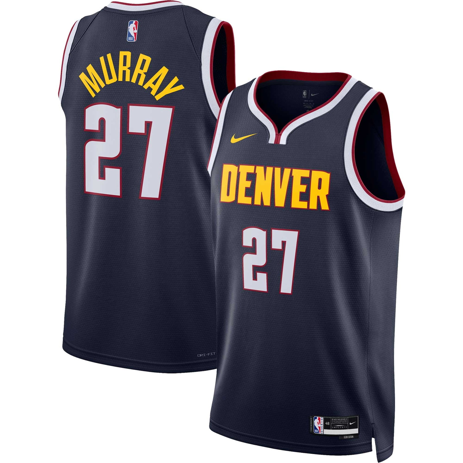 Jamal Murray Denver Nuggets Unisex Swingman Jersey Icon Edition Navy - front and back view