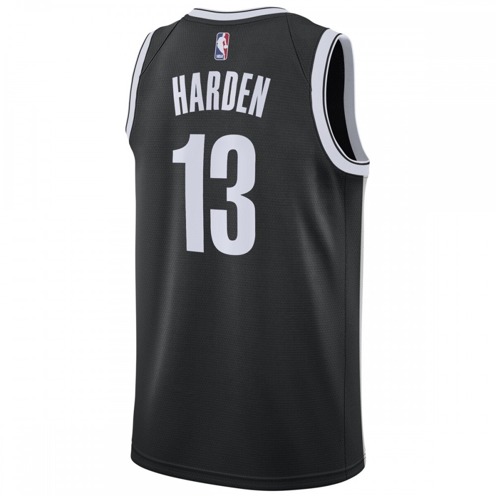 James Harden Brooklyn Nets 2020/21 Swingman Jersey Black Icon Edition - back view