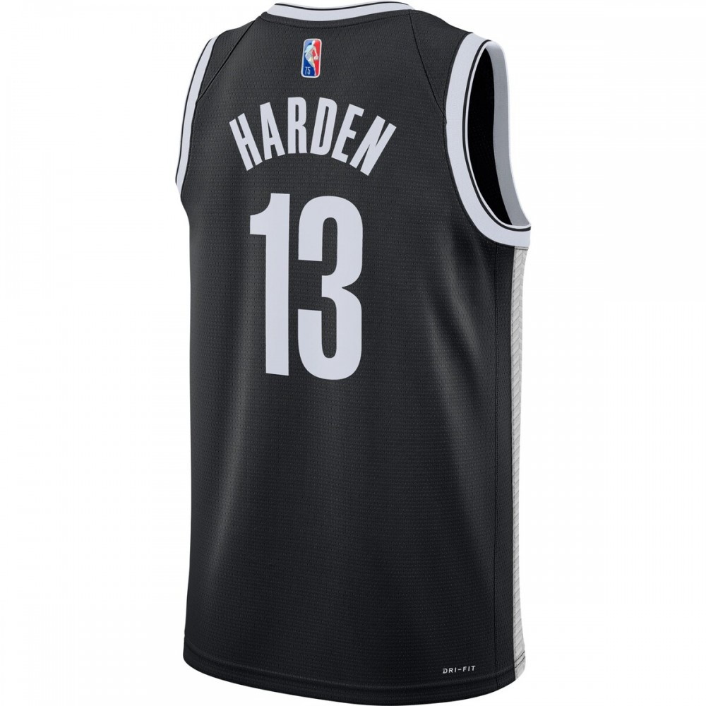 James Harden Brooklyn Nets 2021/22 Diamond Swingman Jersey Icon Edition Black - back view