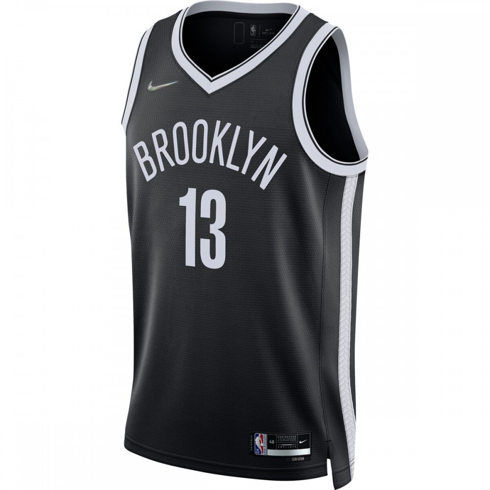 James Harden Brooklyn Nets 2021/22 Diamond Swingman Jersey Icon Edition Black - second front view