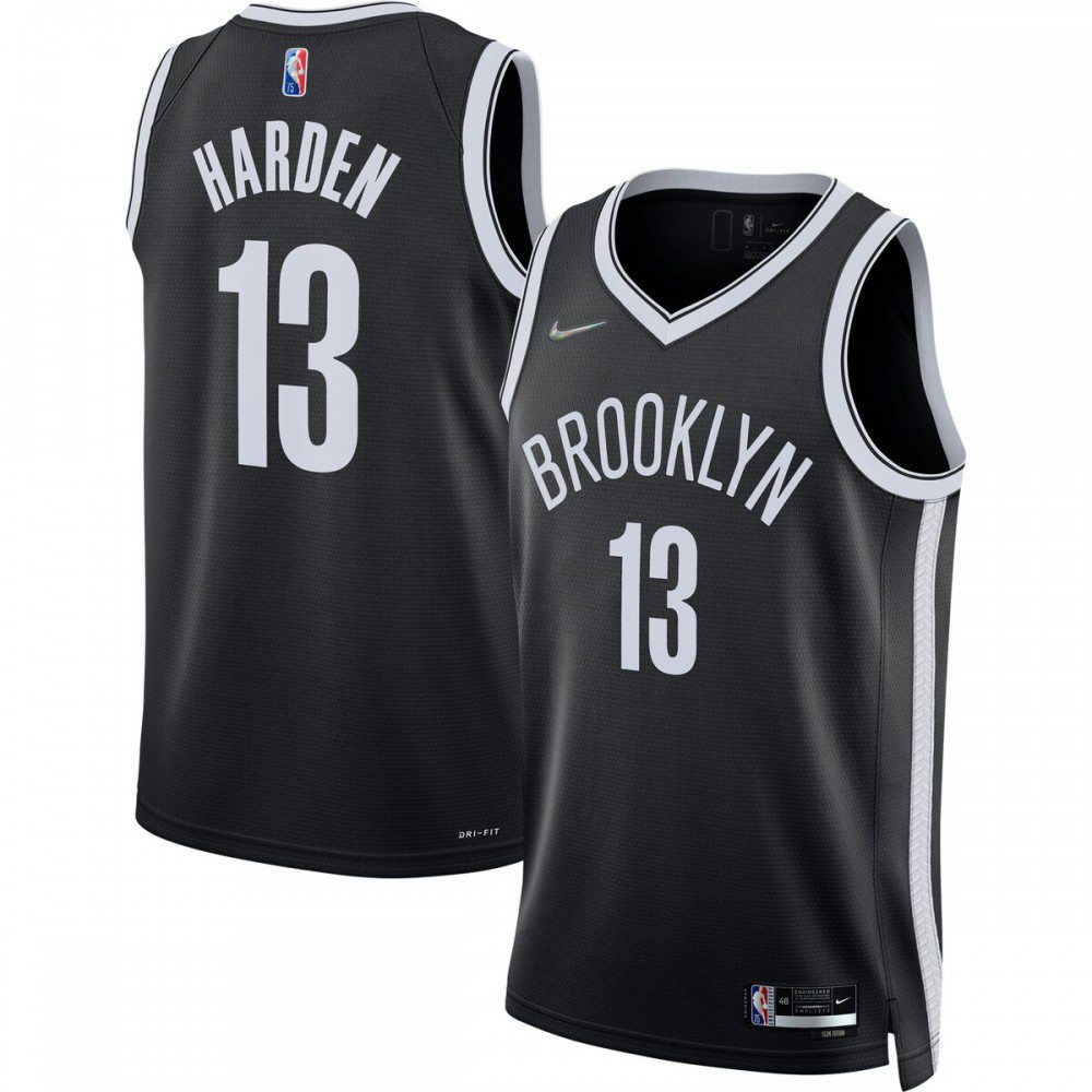 James Harden Brooklyn Nets 2021/22 Diamond Swingman Jersey Icon Edition Black - front view
