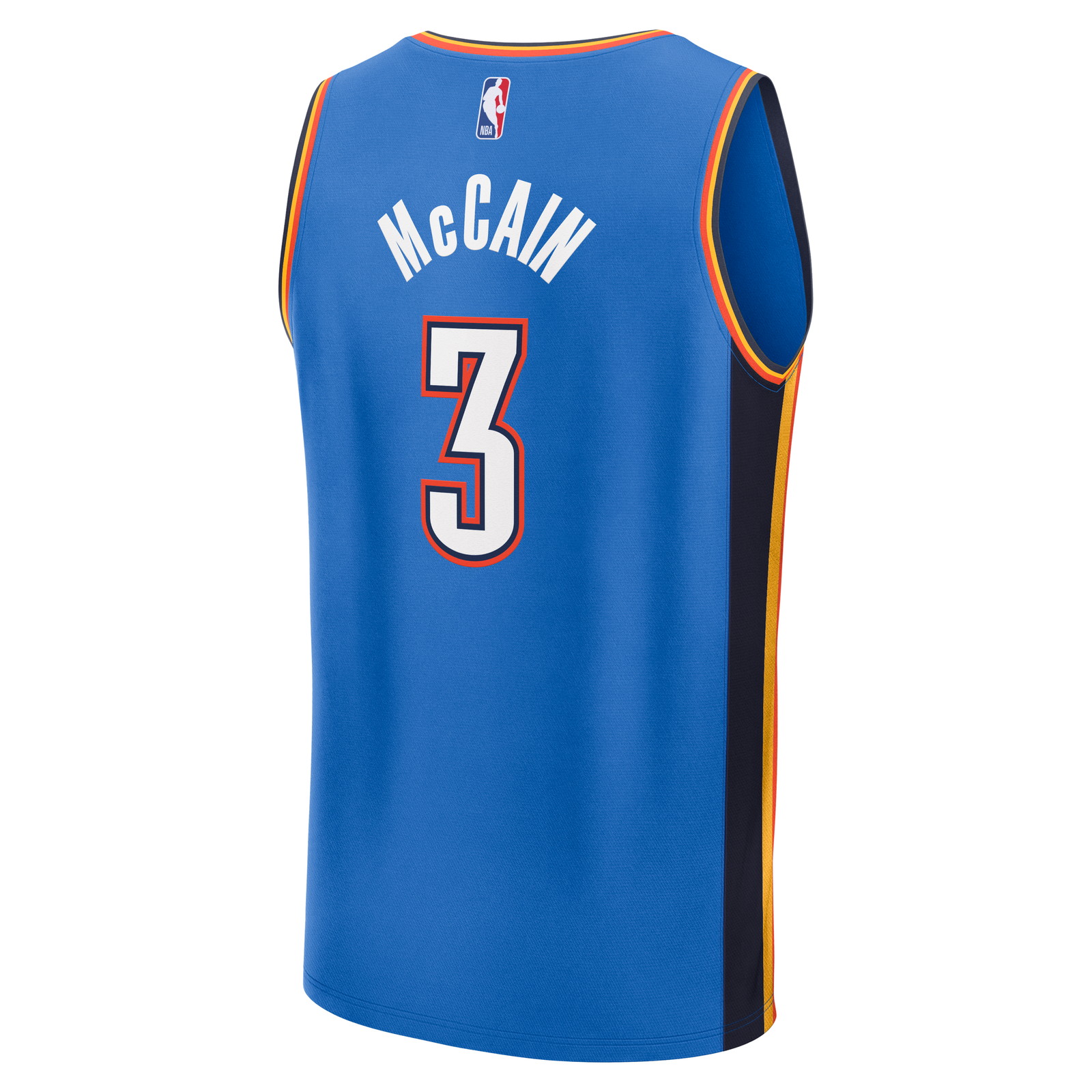 Jared McCain Oklahoma City Thunder Fast Break Fan Version Jersey Icon Edition Blue - back view