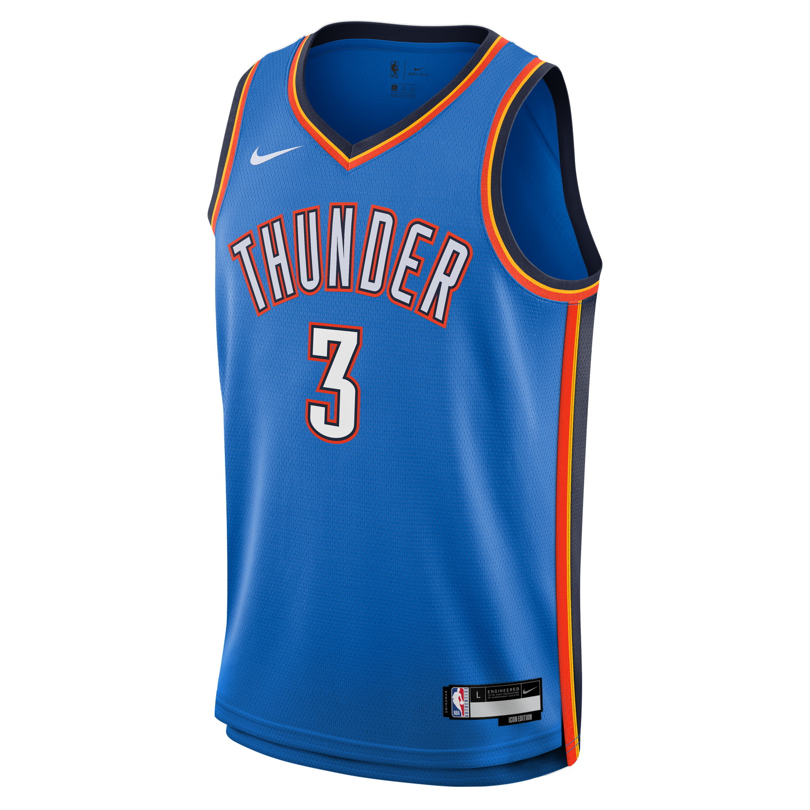 Jared McCain Oklahoma City Thunder Youth Swingman Jersey Icon Edition Blue - front view