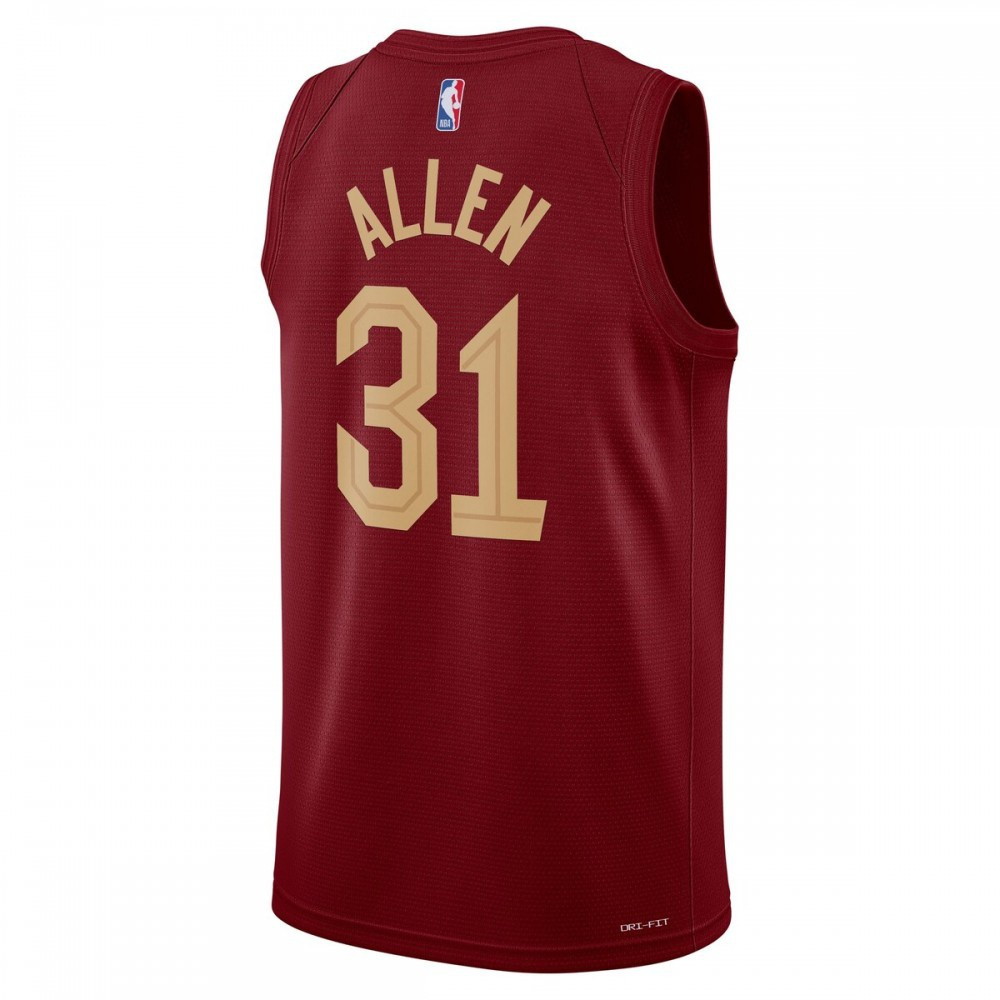 Jarrett Allen Cleveland Cavaliers 2022/23 Swingman Jersey Wine Icon Edition - back view