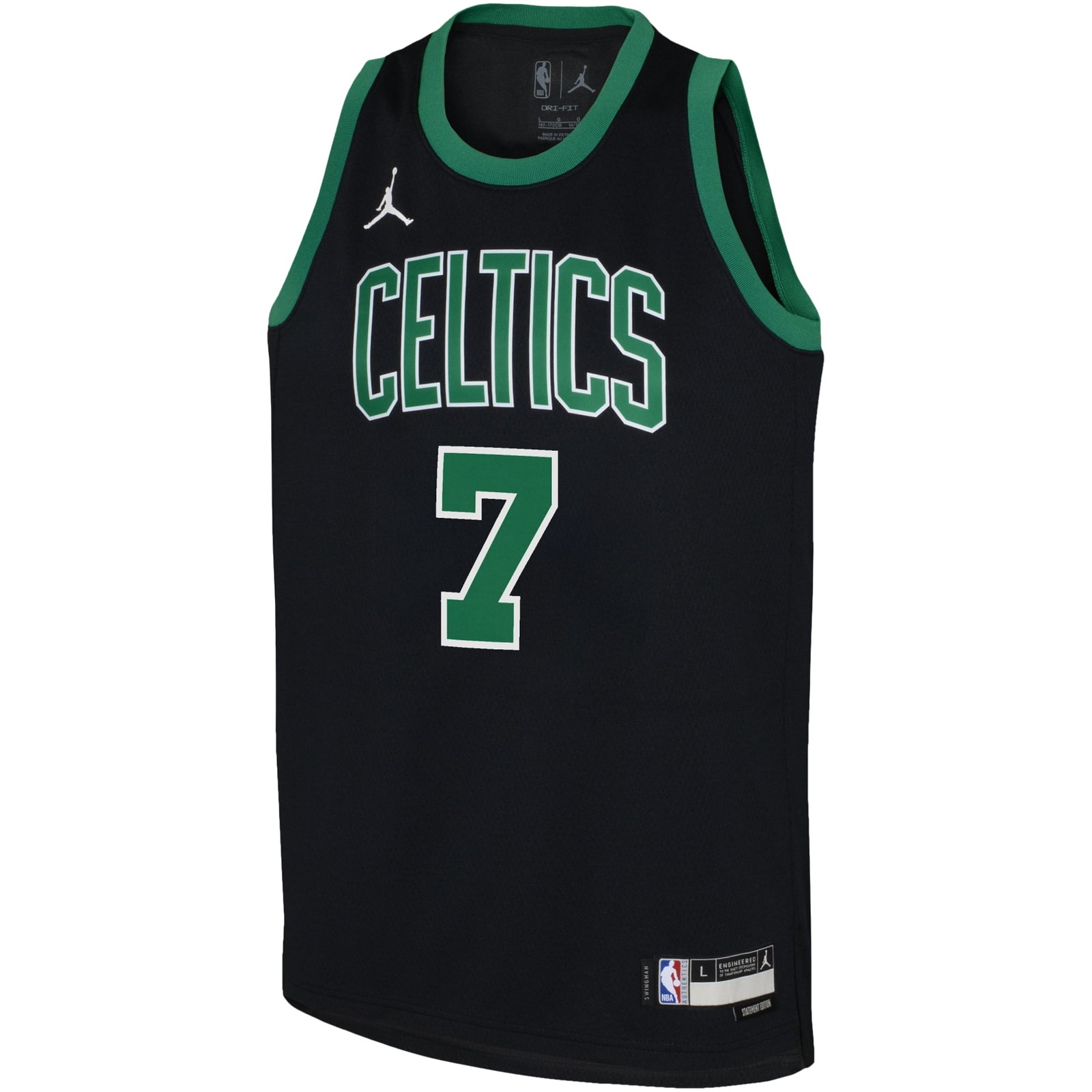 Jaylen Brown Boston Celtics Youth Swingman Jersey Statement Edition Black - front view