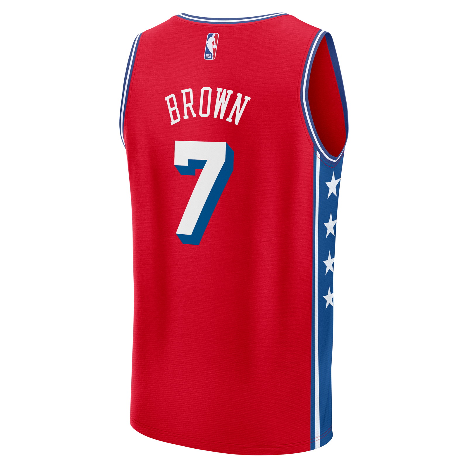 Jaylen Brown Philadelphia 76ers Fast Break Jersey Statement Edition Red - back view