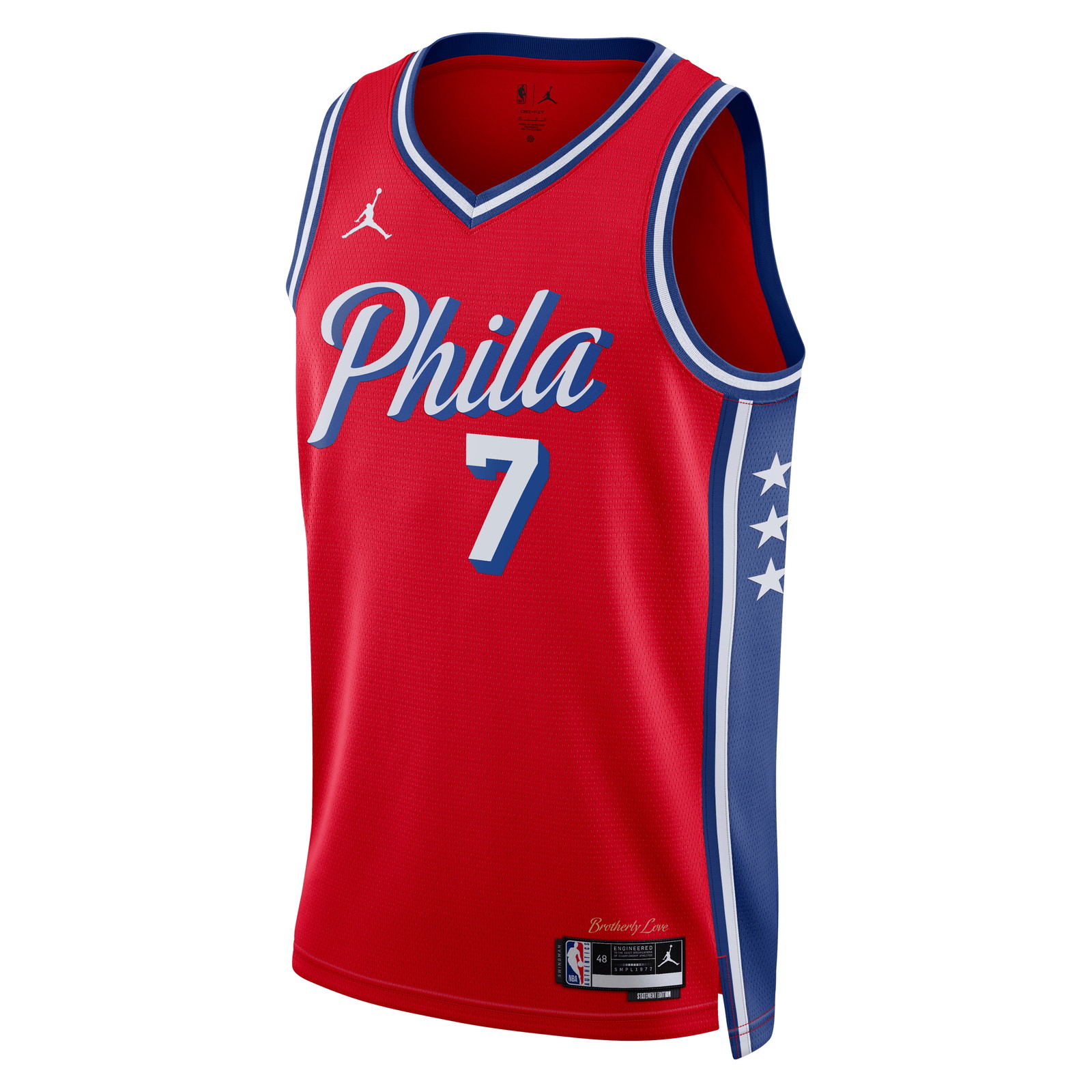 Jaylen Brown Philadelphia 76ers Unisex Swingman Jersey Statement Edition Red - front view