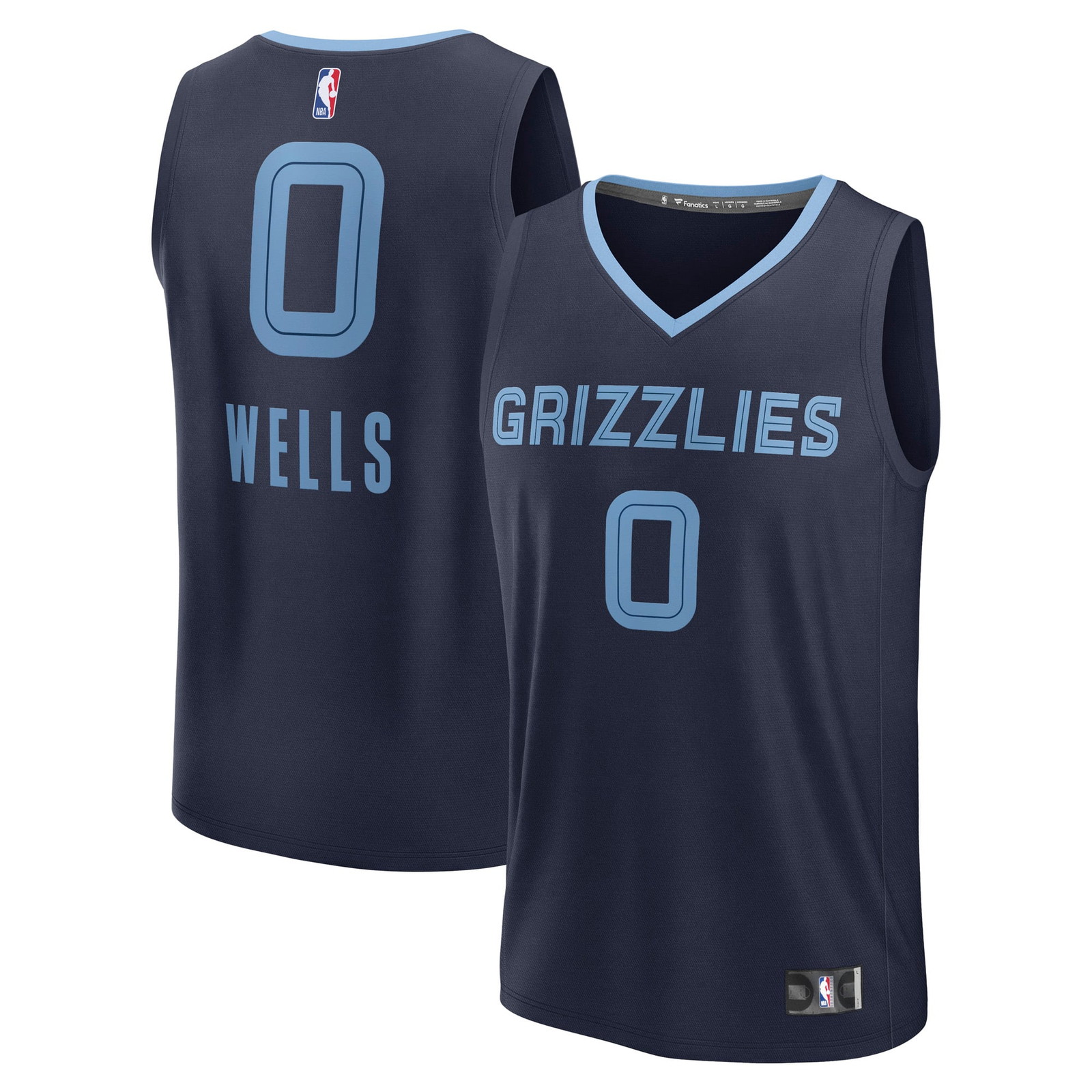 Jaylen Wells Memphis Grizzlies Fast Break Fan Version Player Jersey Icon - front and back view