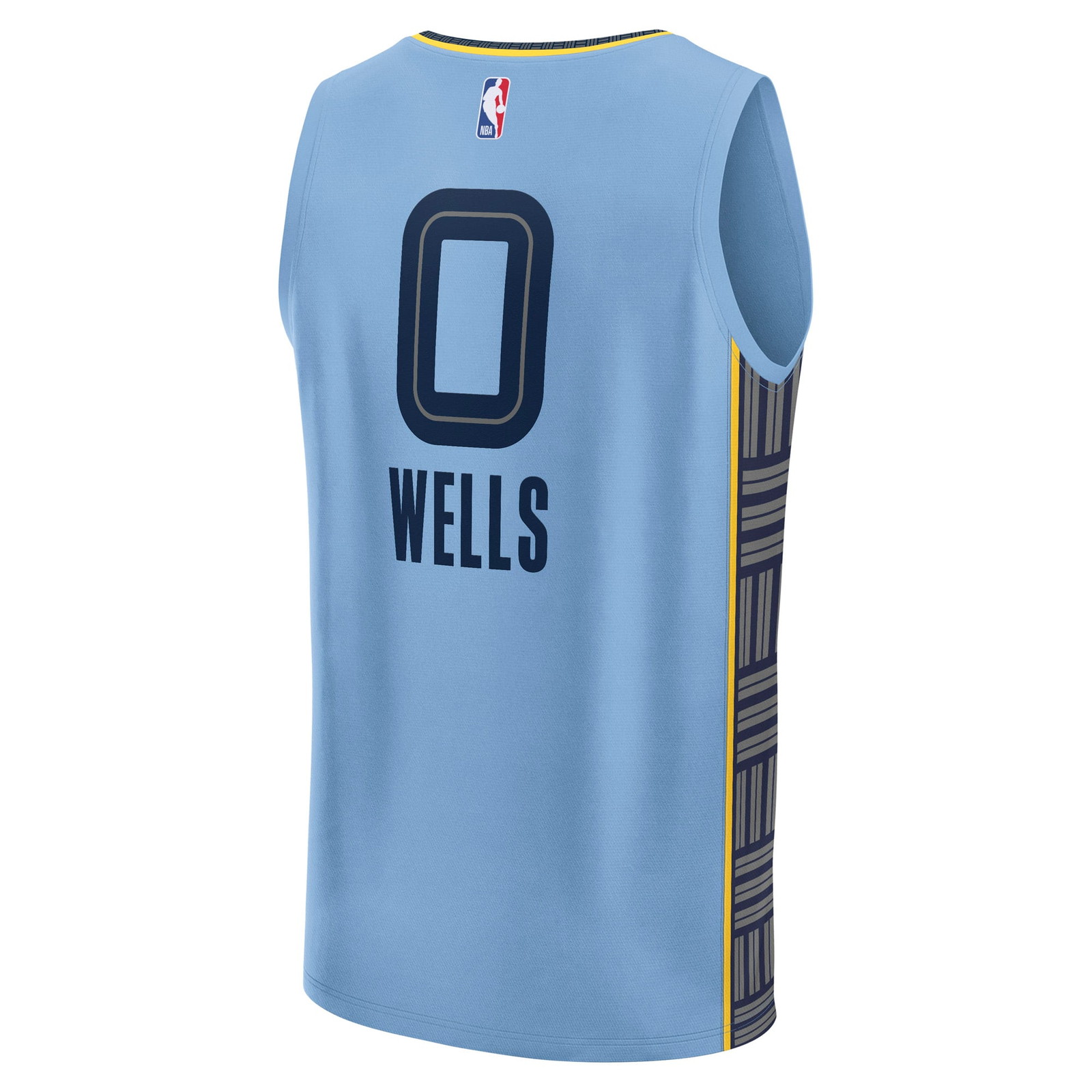 Jaylen Wells Memphis Grizzlies Fast Break Fan Version Player Jersey Statement Edition - back view
