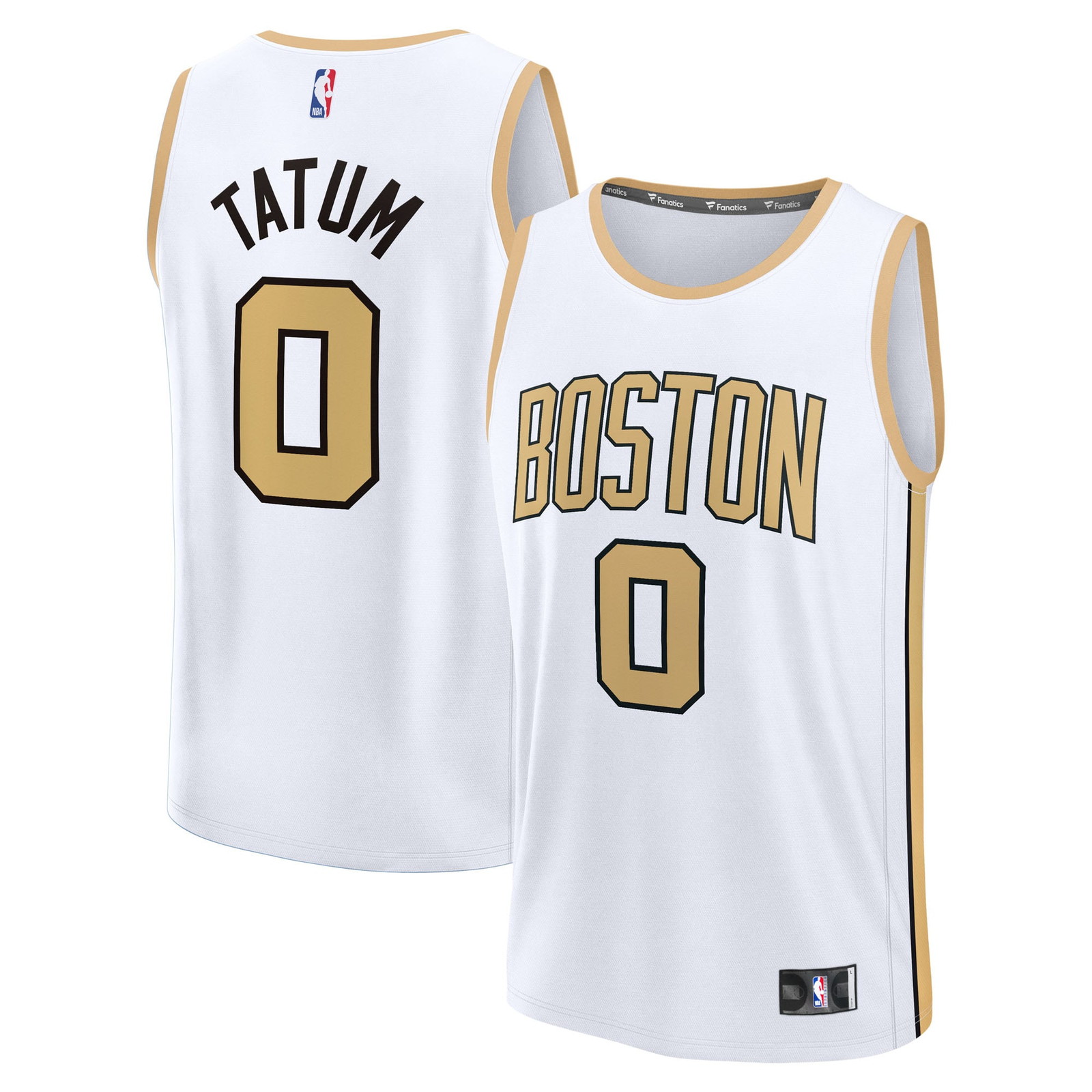 Jayson Tatum Boston Celtics Youth 2025/26 City Edition Fast Break Jersey White - front and back view