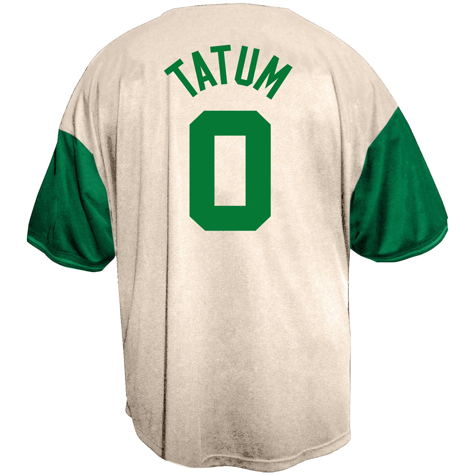 Jayson Tatum Boston Celtics Baseball Jersey Cream - back view