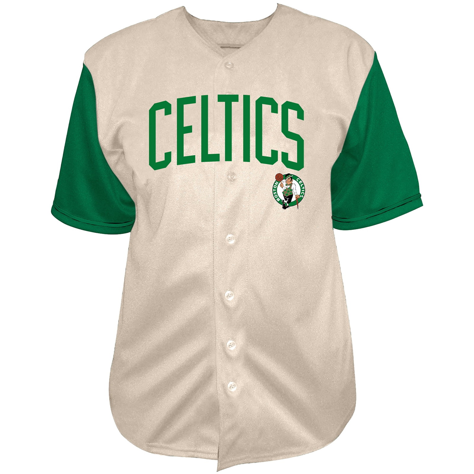 Jayson Tatum Boston Celtics Baseball Jersey Cream - front view