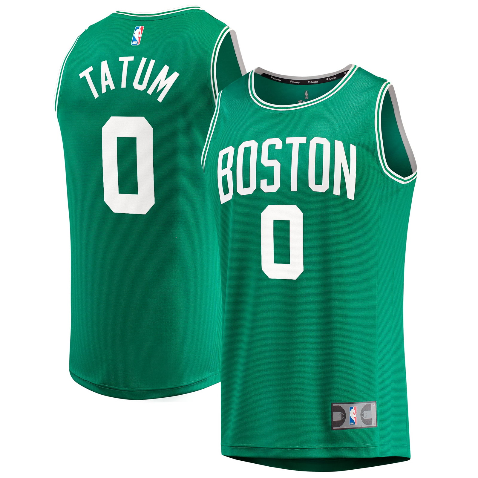 Jayson Tatum Boston Celtics Big & Tall Fast Break Player Jersey Kelly Green - front and back view